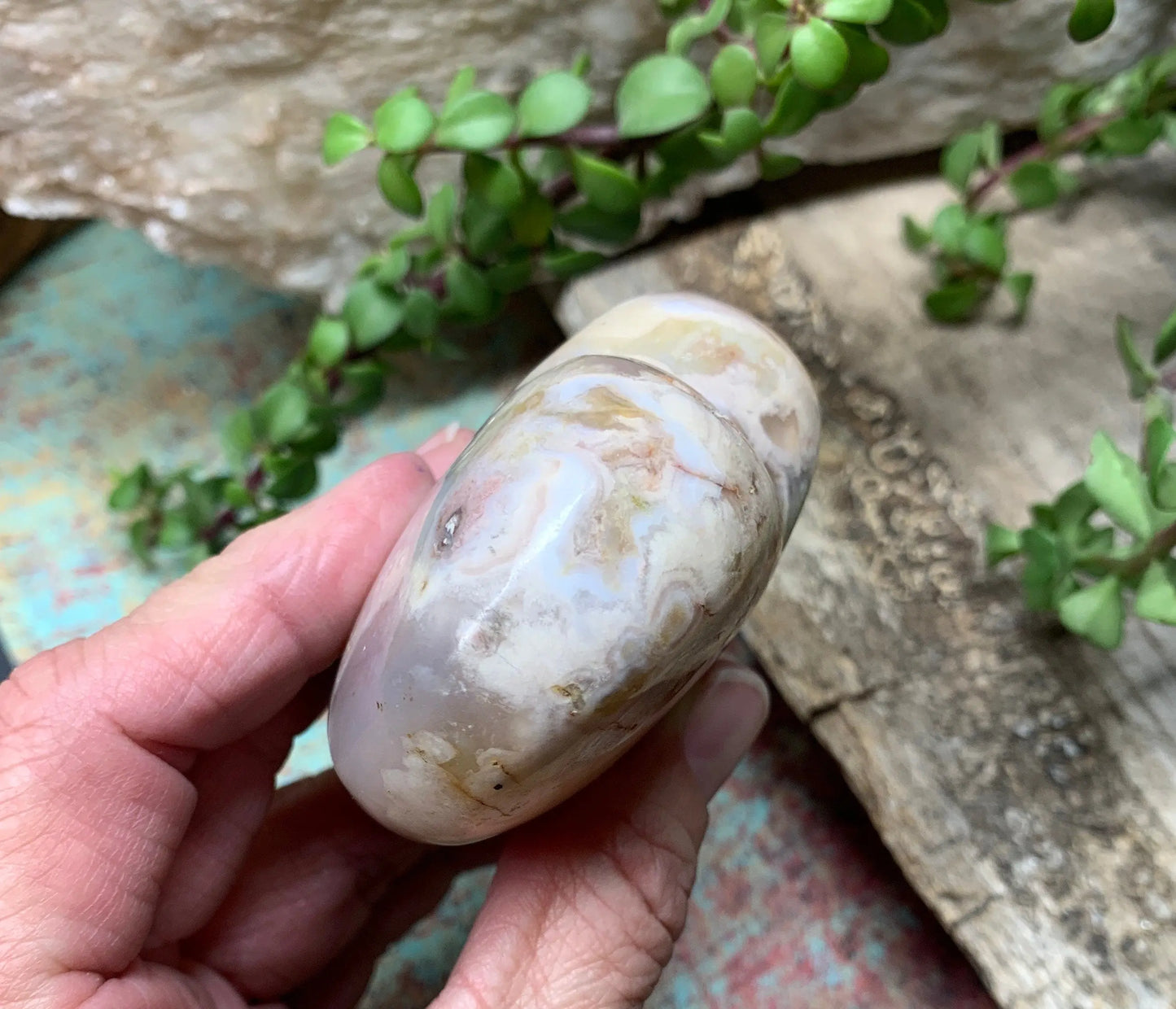 Flower Agate Cherry Blossim Heart , Supply for Crystal Grid, Home Decor or Crafts HRT 0324 Shop Wholesale Crystals