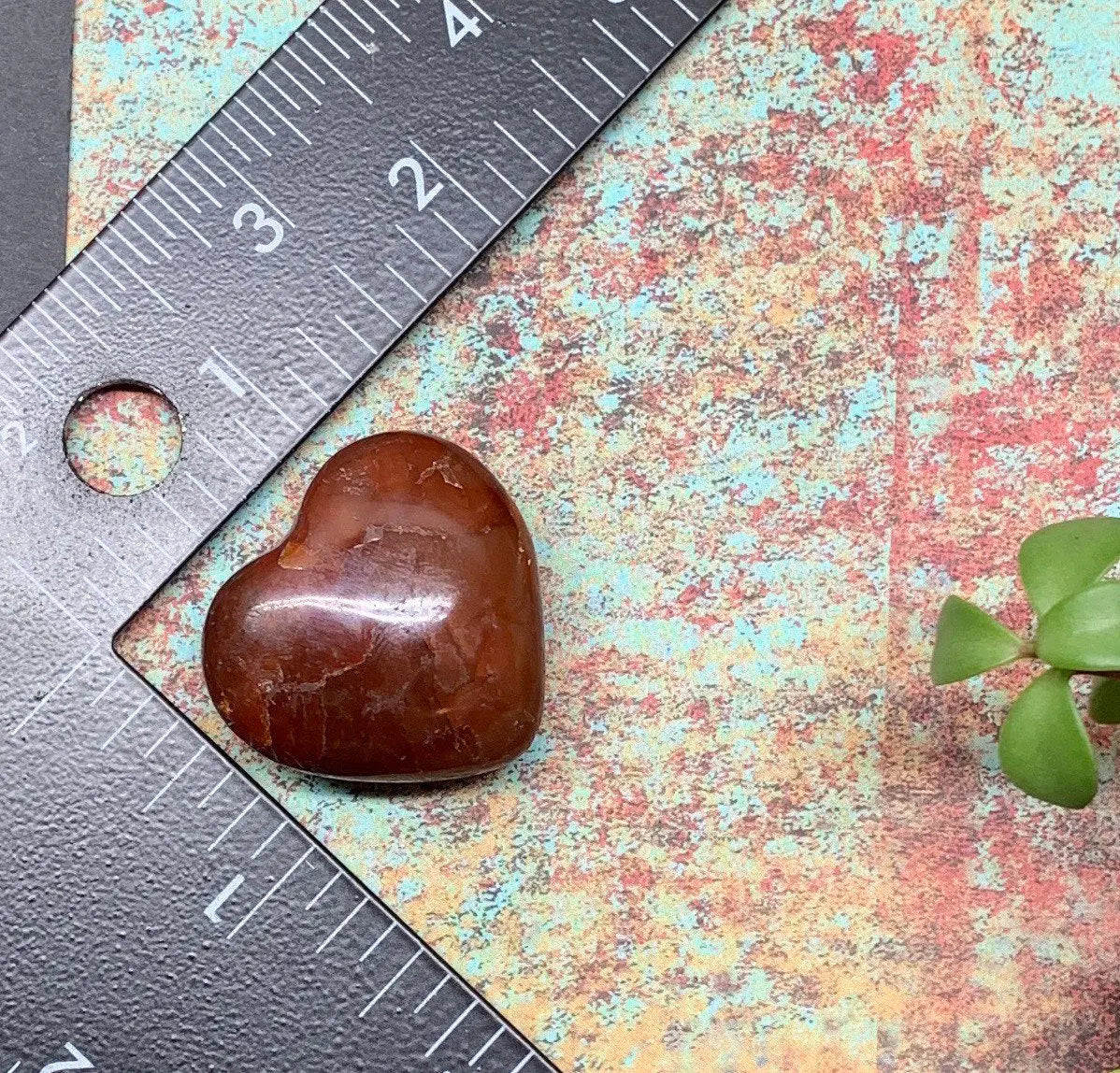 Carnelian Agate Quartz Puffy Heart, Beautiful, Polished, Creativity Stone, Passion, Manifesting Abundance (Approx. 1 1/4”). HRT-0243 Shop Wholesale Crystals