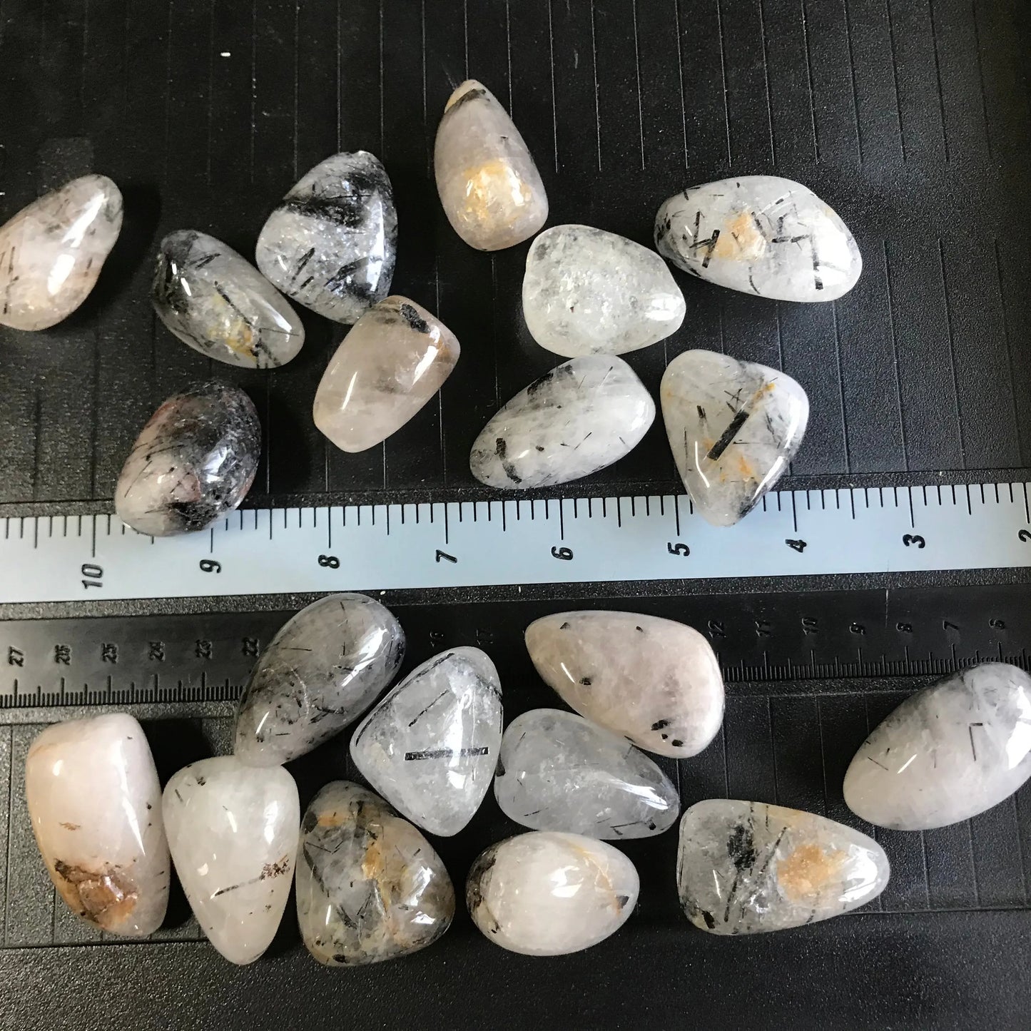 Tourmalated Quartz, Polished Tumbled Stone (Approx. 1 1/2" - 2") Polished Stone, for Wire Wrapping or Crystal Grid Supply BIN-1498 - Shop Wholesale Crystals