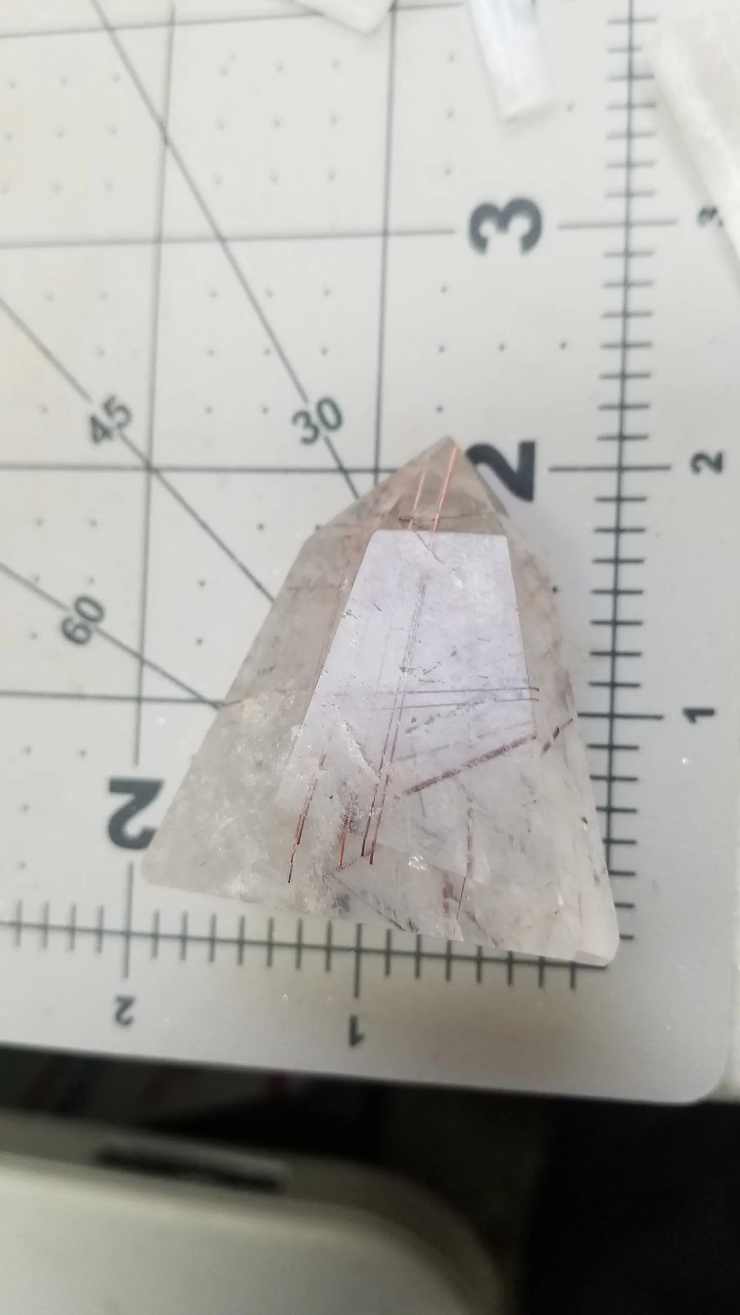 Red Rutile Quartz Obelisk, (Approx 1 4/5" x 2") Rutilated Quartz Crystal, Healing Stone Obl-031E Shop Wholesale Crystals