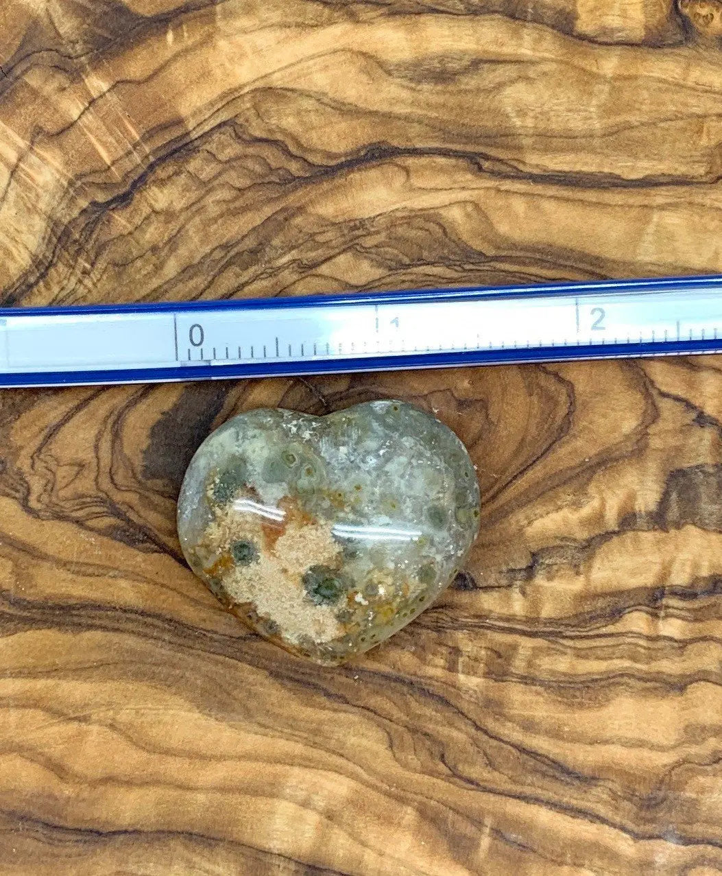 Green Ocean Jasper Heart, Puffy Heart. (Approx 1 1/2”) BIN-0133 Shop Wholesale Crystals