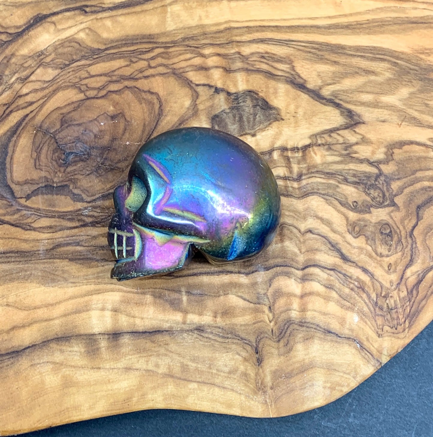 Carved Aura Quartz Skull (2" x 1 1/2 x 1 1/4"), Supply for Crystal Grid, Home Decor or Halloween, Gift Item FIG-0045 Shop Wholesale Crystals