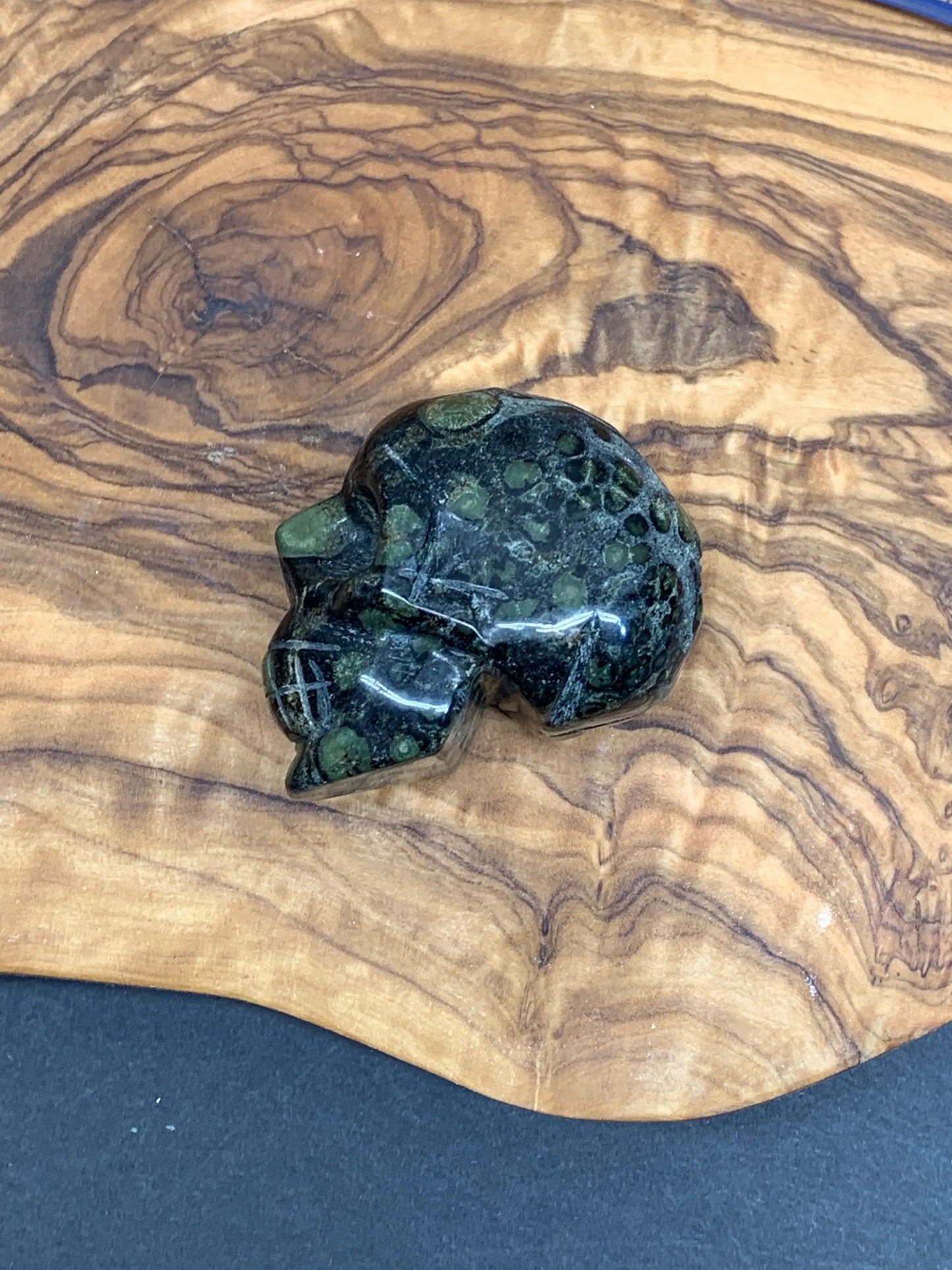 Carved Kambaba Jasper Skull (2" x 1 1/2 x 1 1/4"), Supply for Crystal Grid, Home Decor or Halloween, Gift Item FIG-0040 Shop Wholesale Crystals