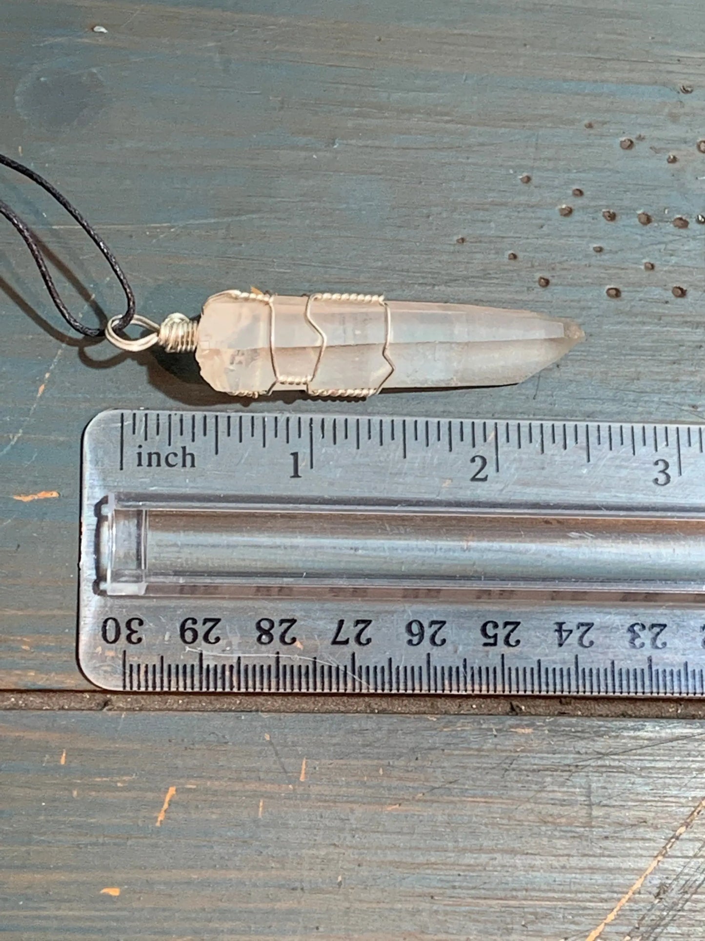 Lemurian Quartz Necklace, Wire Wrapped HOT-0209 Shop Wholesale Crystals