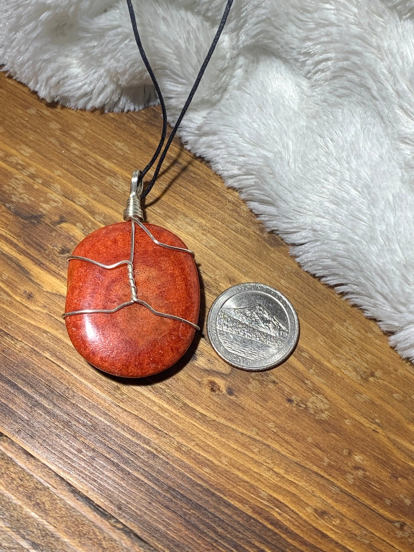 Red Coral Wire Wrapped Necklace HOT-0032 Shop Wholesale Crystals