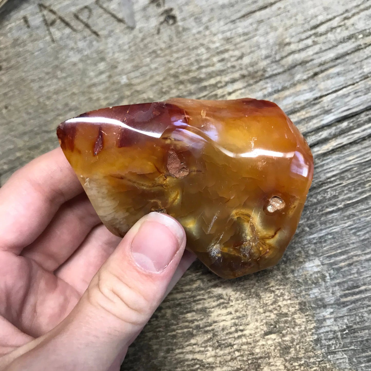 Carnelian Flame (3" x 2 1/3") Carved Stone, Supply for Crystal Grid, Home Decor or Fairy Garden Shop Wholesale Crystals