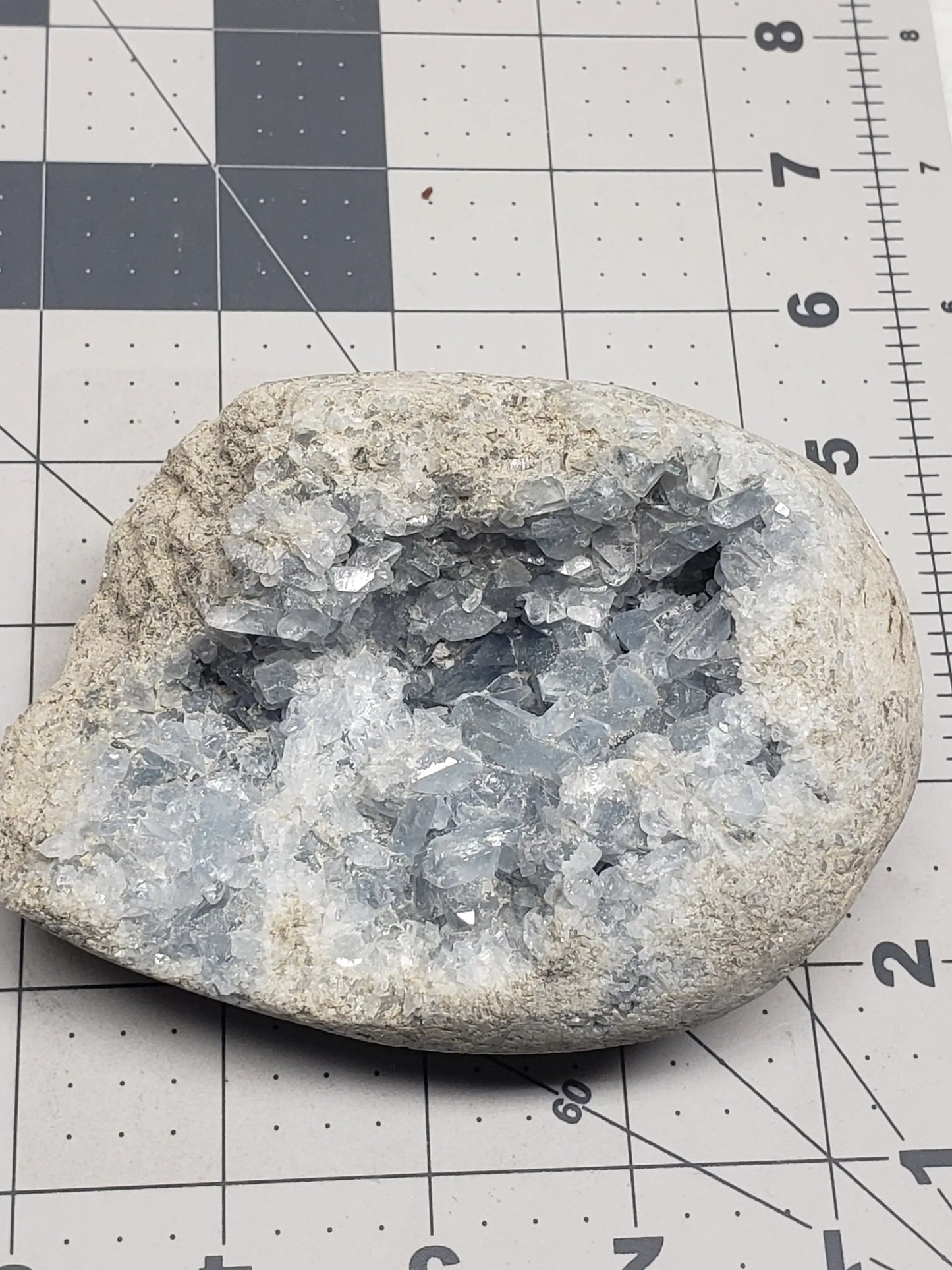 Celestite Crystal Cluster, Beautiful Soft Blue, (Approx 4 1/2" long) One Crystal, Quartz Rough, for Crystal Grid CRY-0124 Shop Wholesale Crystals
