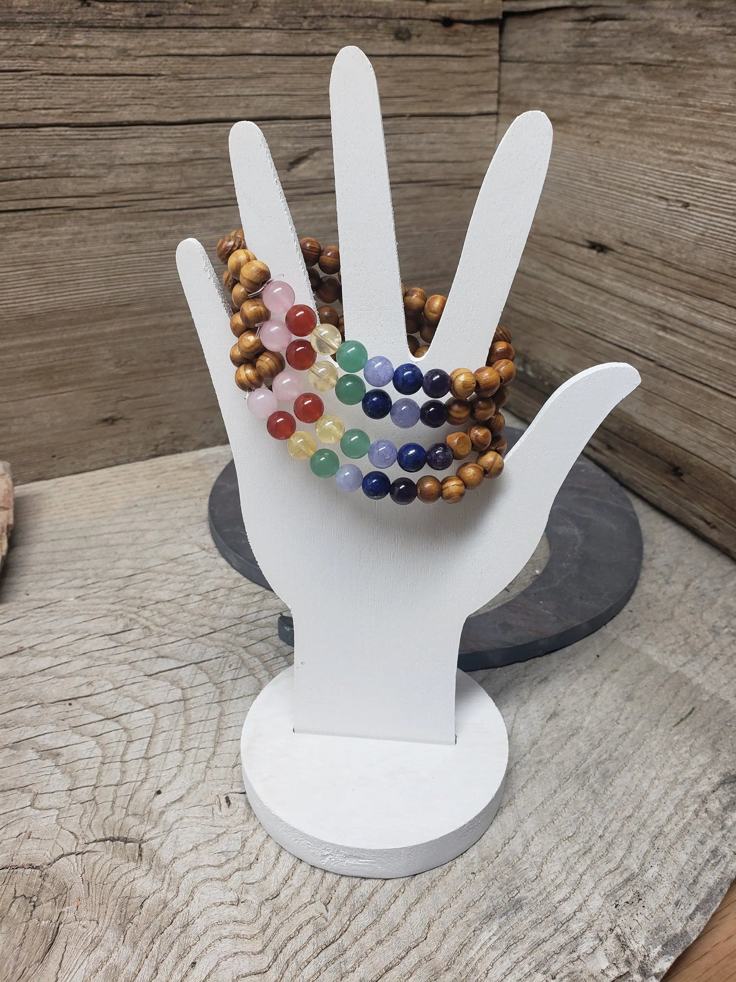 Chakra Bracelet with Wood Beads 1196 Shop Wholesale Crystals