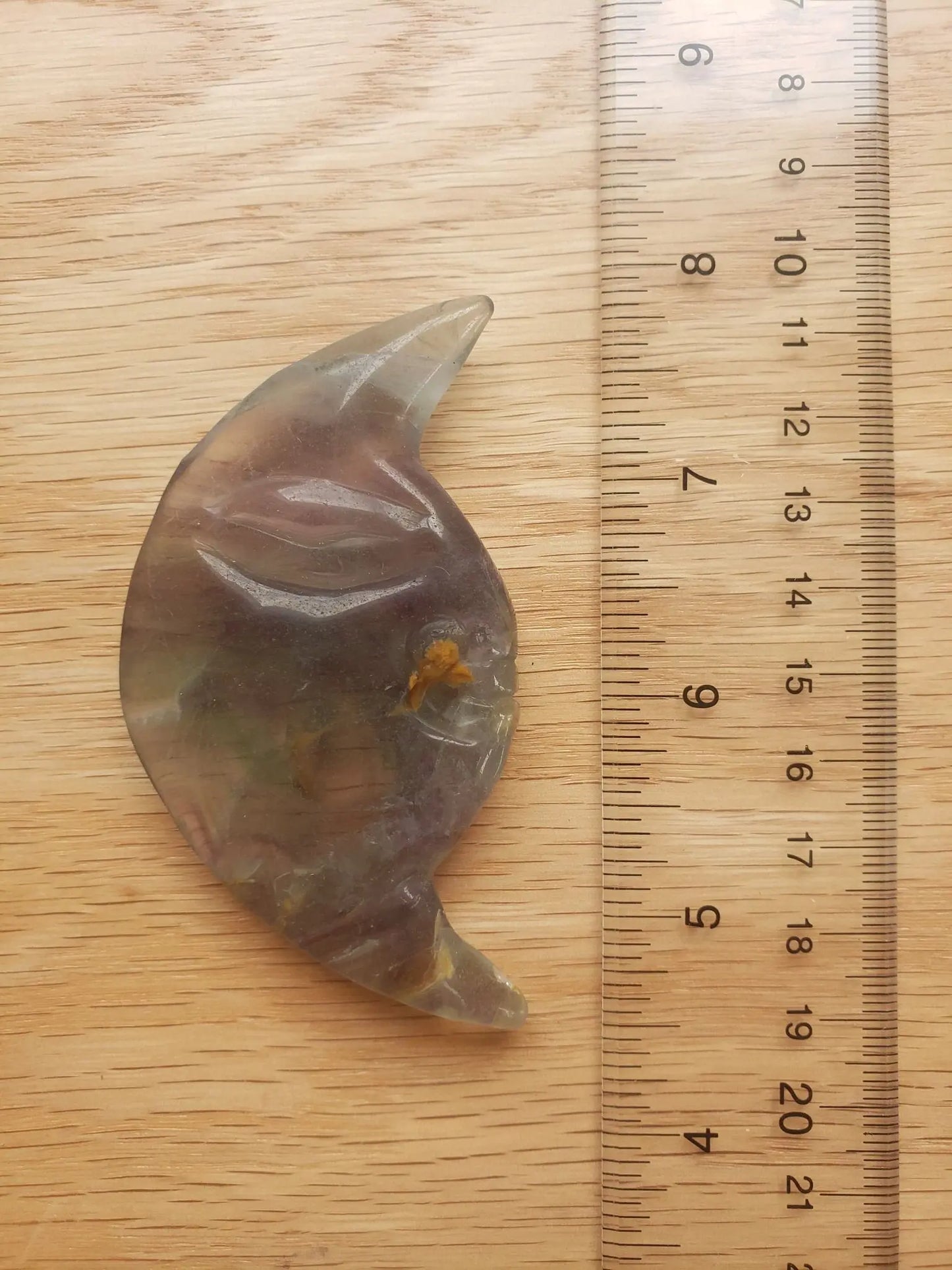 Fluorite Moon Figurine (Approx 3 3/8" x 1 7/8") FIG-0004 Shop Wholesale Crystals