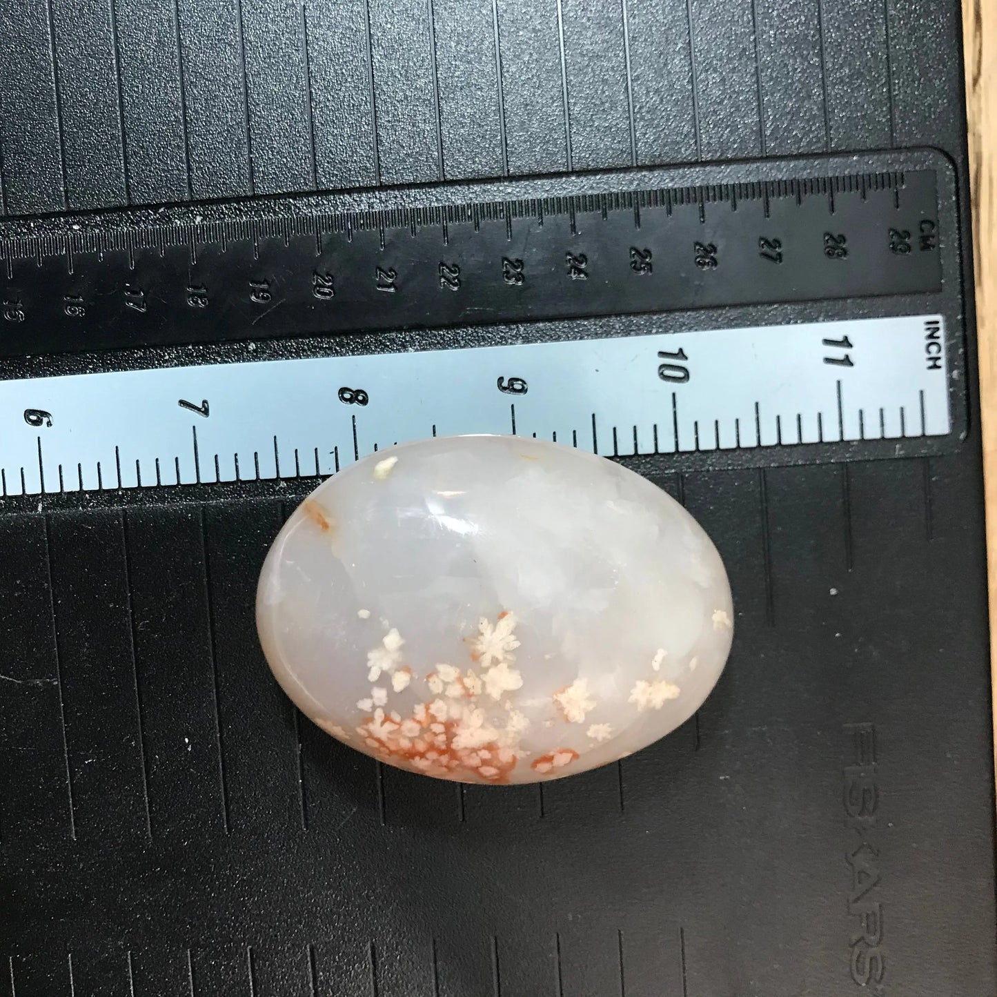 Flower Agate Palm Stone, 2 3/4" x 2" Healing Stone for Crystal Grid or Craft Supply PLM-050 Shop Wholesale Crystals