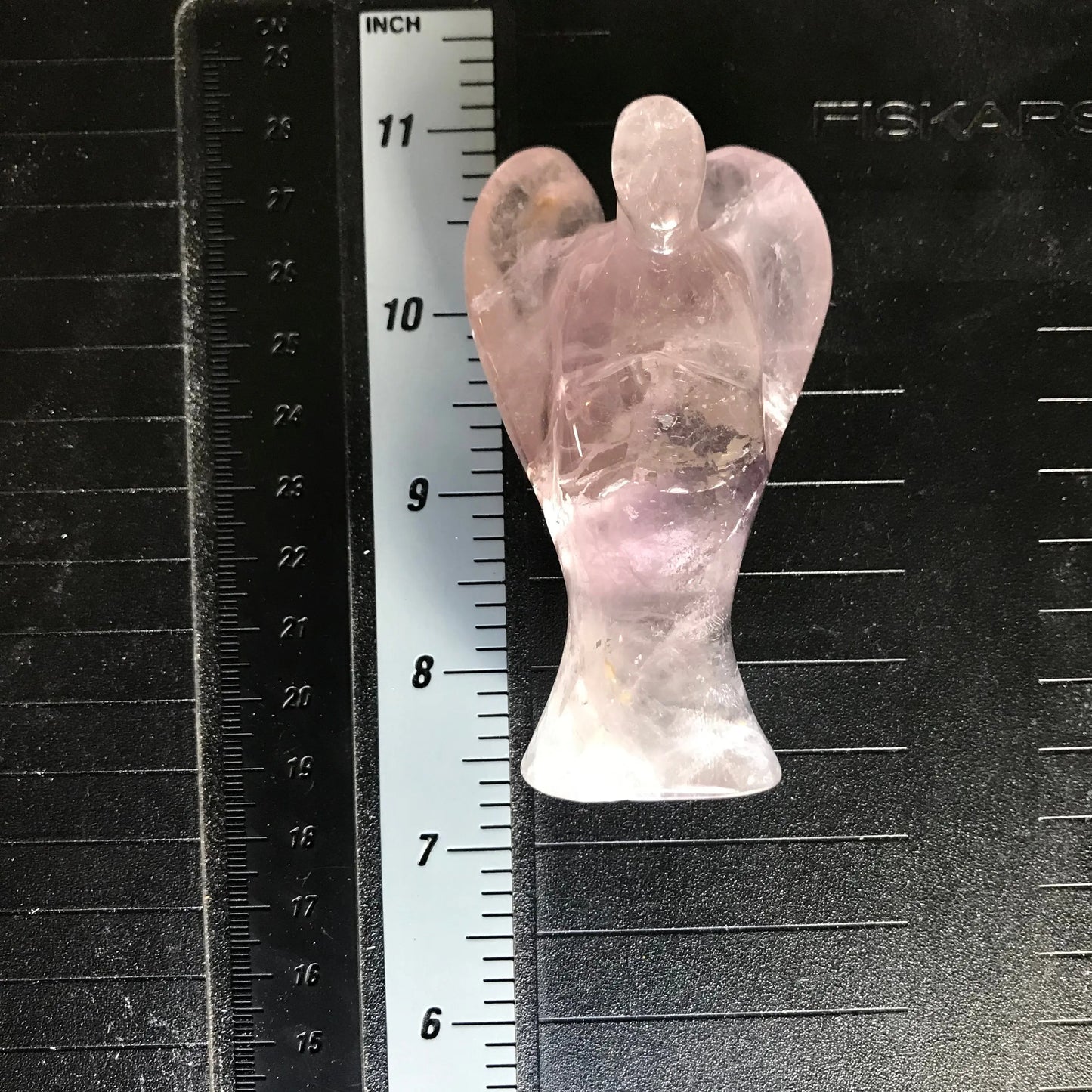 Carved Angel Amethyst Figurine ( 3 1/3" x 1 9/10") for Protection Purple Amethyst Angel, Supply for Crystal Grid, Home Decor or Fairy Garden Shop Wholesale Crystals