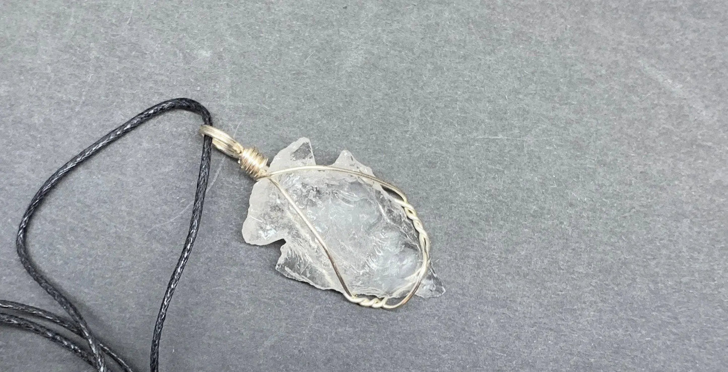 Clear Quartz Hand Made Wire Wrapped Necklace, Master Healing Stone NCK-0507 Shop Wholesale Crystals