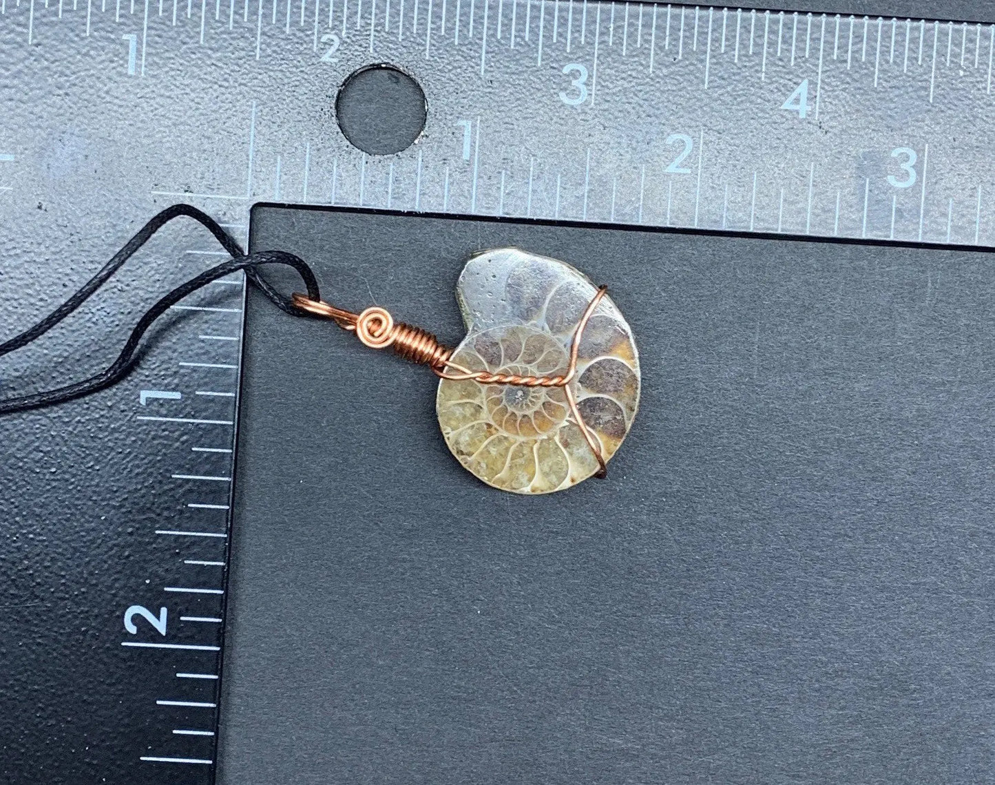 Ammonite Quartz Hand Made Wire Wrapped Necklace. NCK-0483 Shop Wholesale Crystals