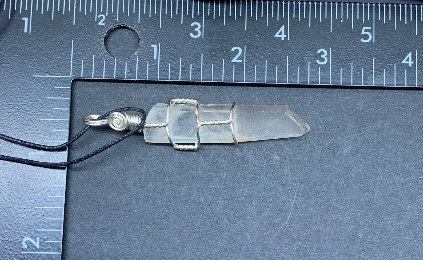 Lemurian Quartz Hand Made Wire Wrapped Necklace. NCK-0479 Shop Wholesale Crystals