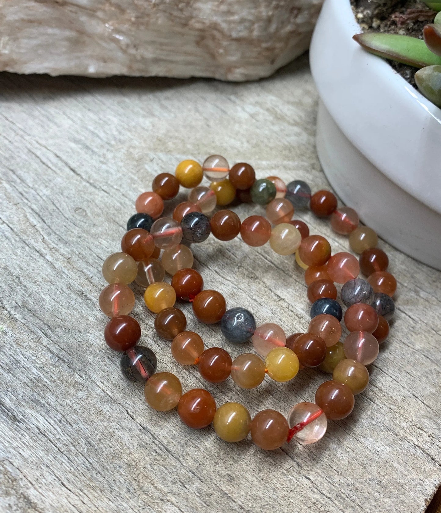 Mixed Quartz Bracelet 5mm Beads BRC-0074 Shop Wholesale Crystals