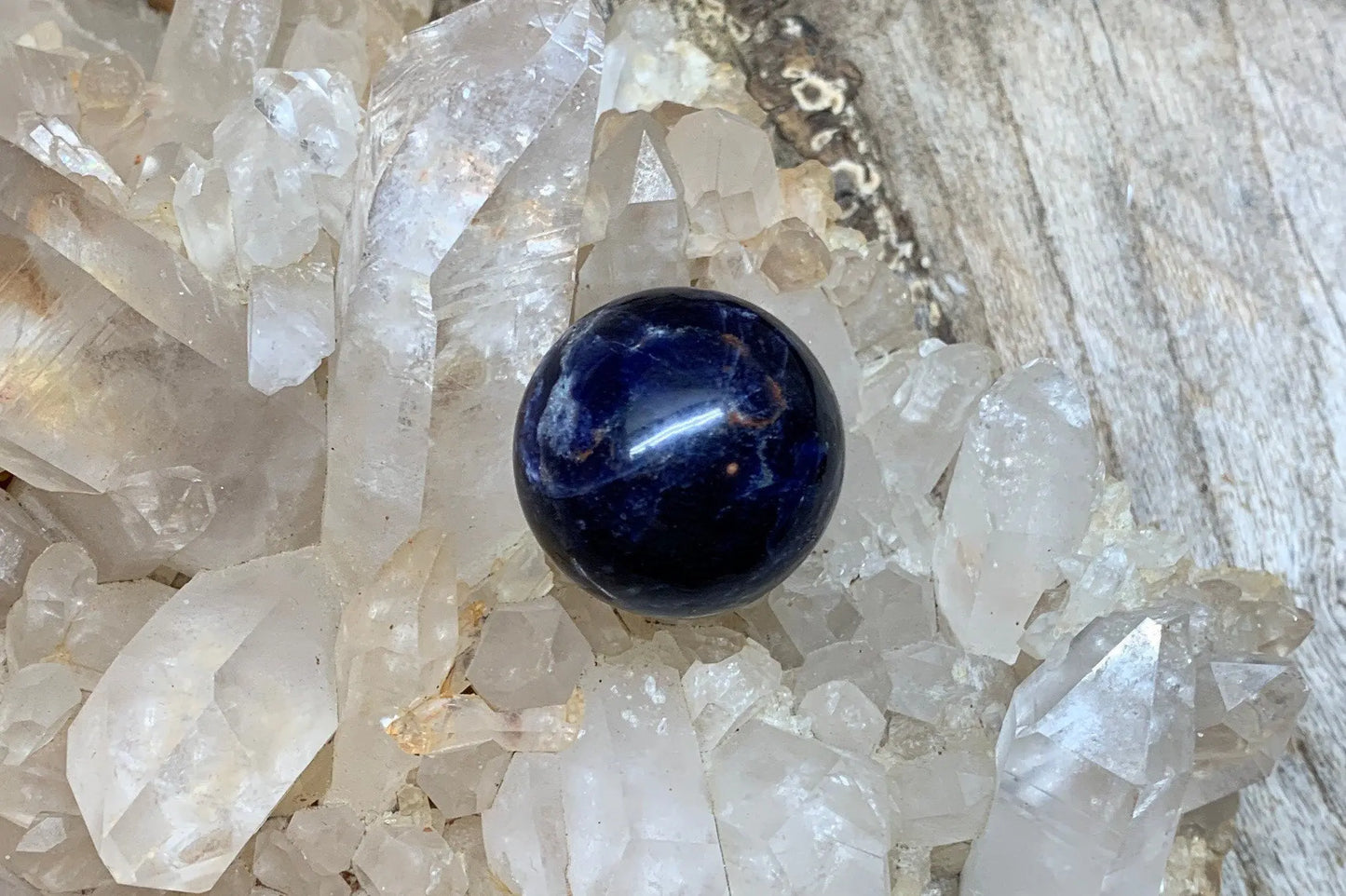Sodalite Polished Sphere Stone. (Approx 1 1/4”) SPH-0042 Shop Wholesale Crystals