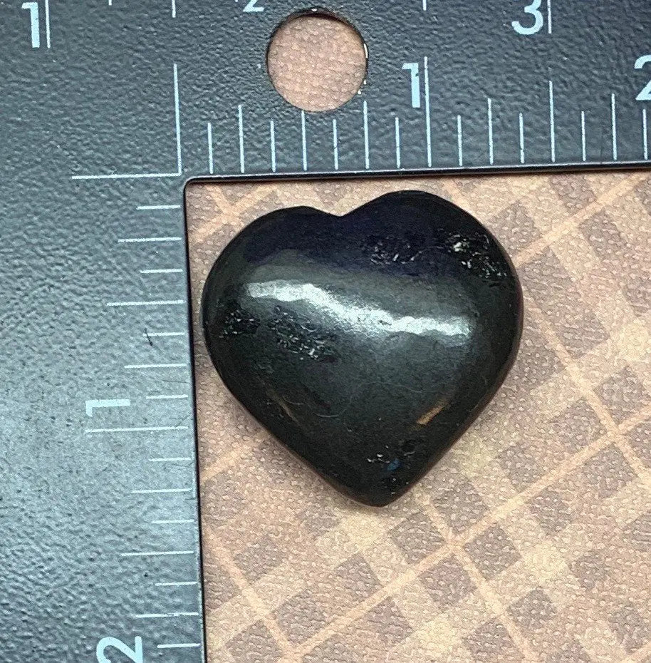 Black Tourmaline Puffy Heart (Approx. 1 1/4") 0437 Shop Wholesale Crystals