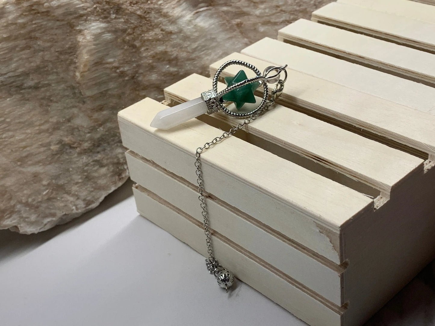 Green Aventurine Merkaba Pendulum PND-0083 Shop Wholesale Crystals