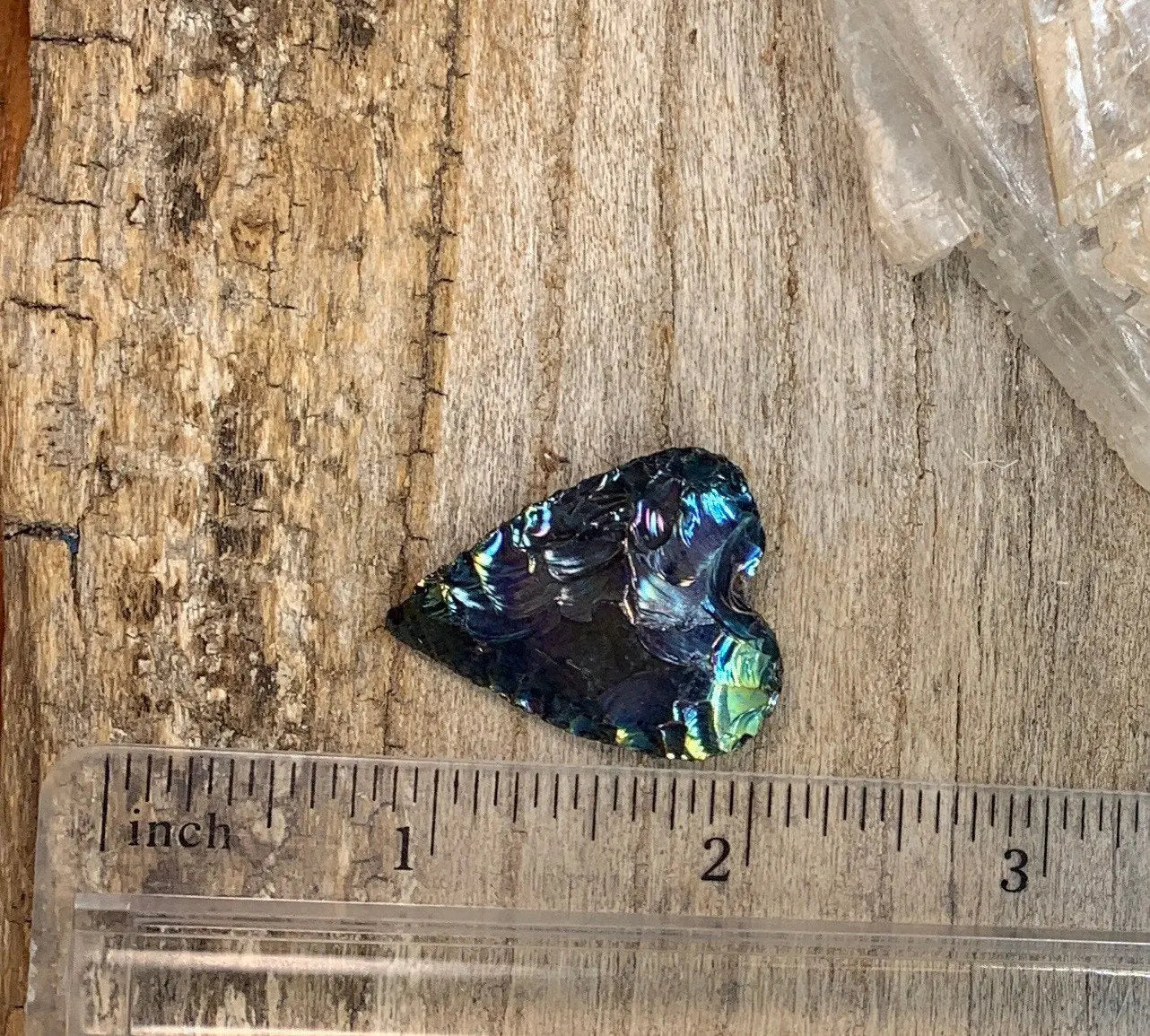 Rainbow Aura Knapped Obsidian Heart (Approx. 1 1/4" - 1 1/2") 1346 Shop Wholesale Crystals