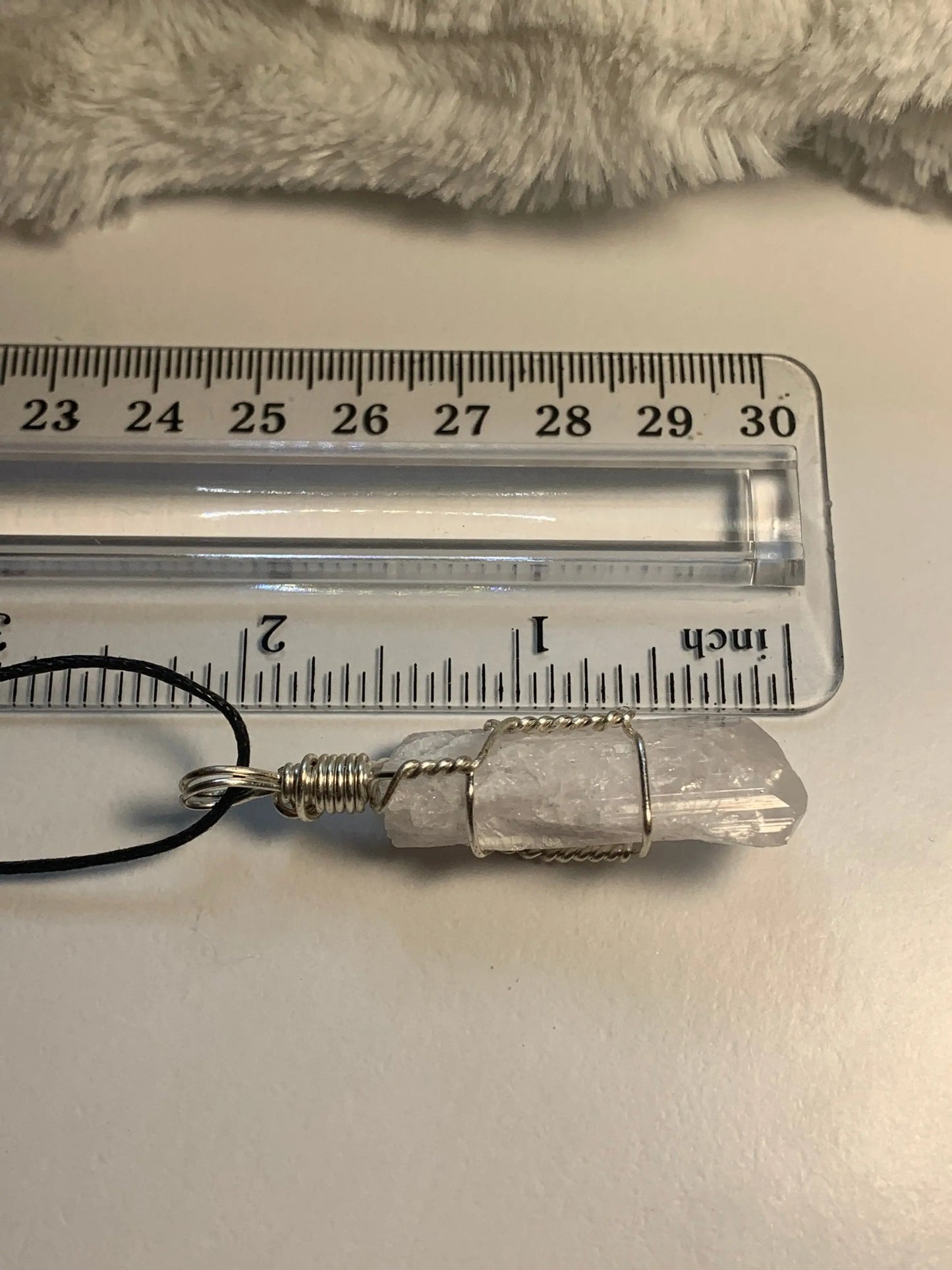 Danburite Necklace, Silver Tone, Hand Made Wire Wrap Necklace 1094 Shop Wholesale Crystals