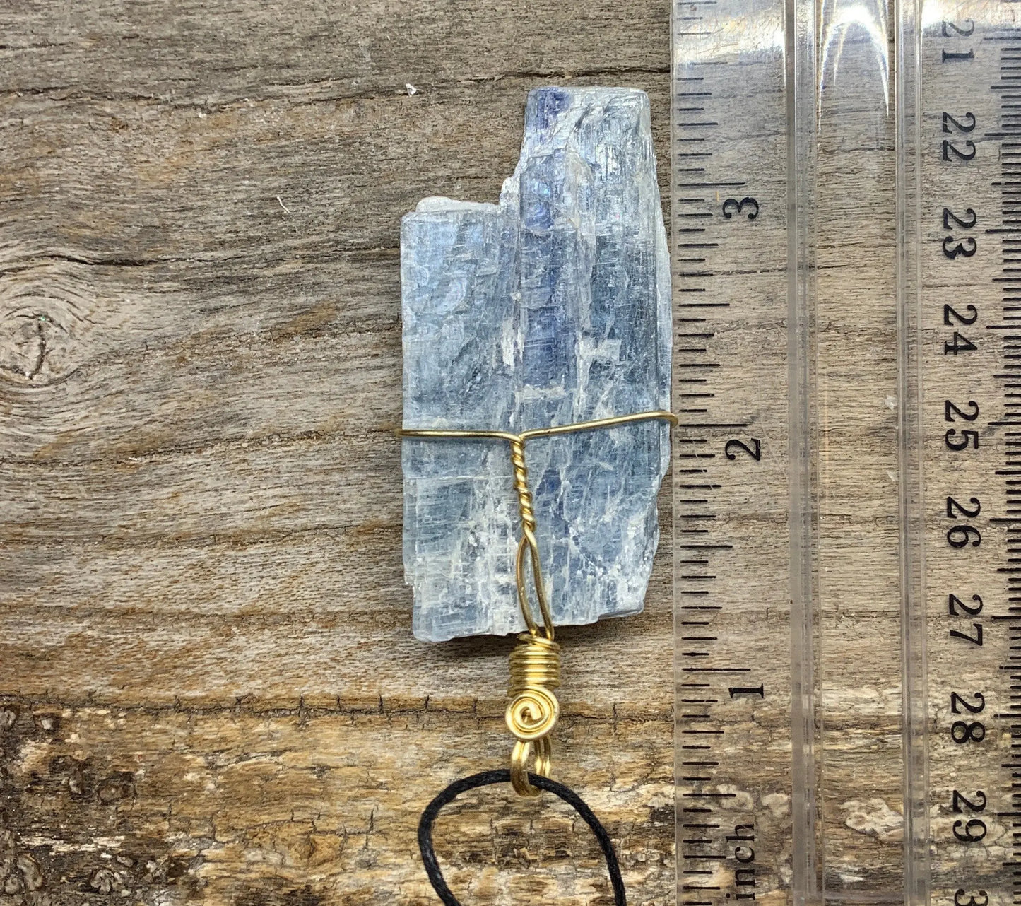 Blue Kyanite Wire Wrapped Necklace HOT-0392 Shop Wholesale Crystals