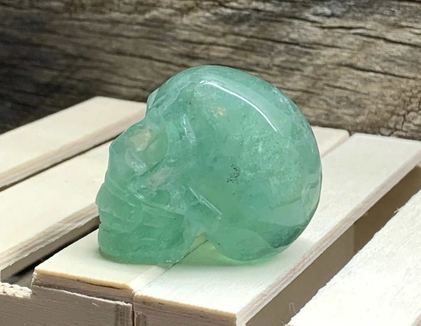 Green Fluorite Carved Skull FIG-0214 Shop Wholesale Crystals