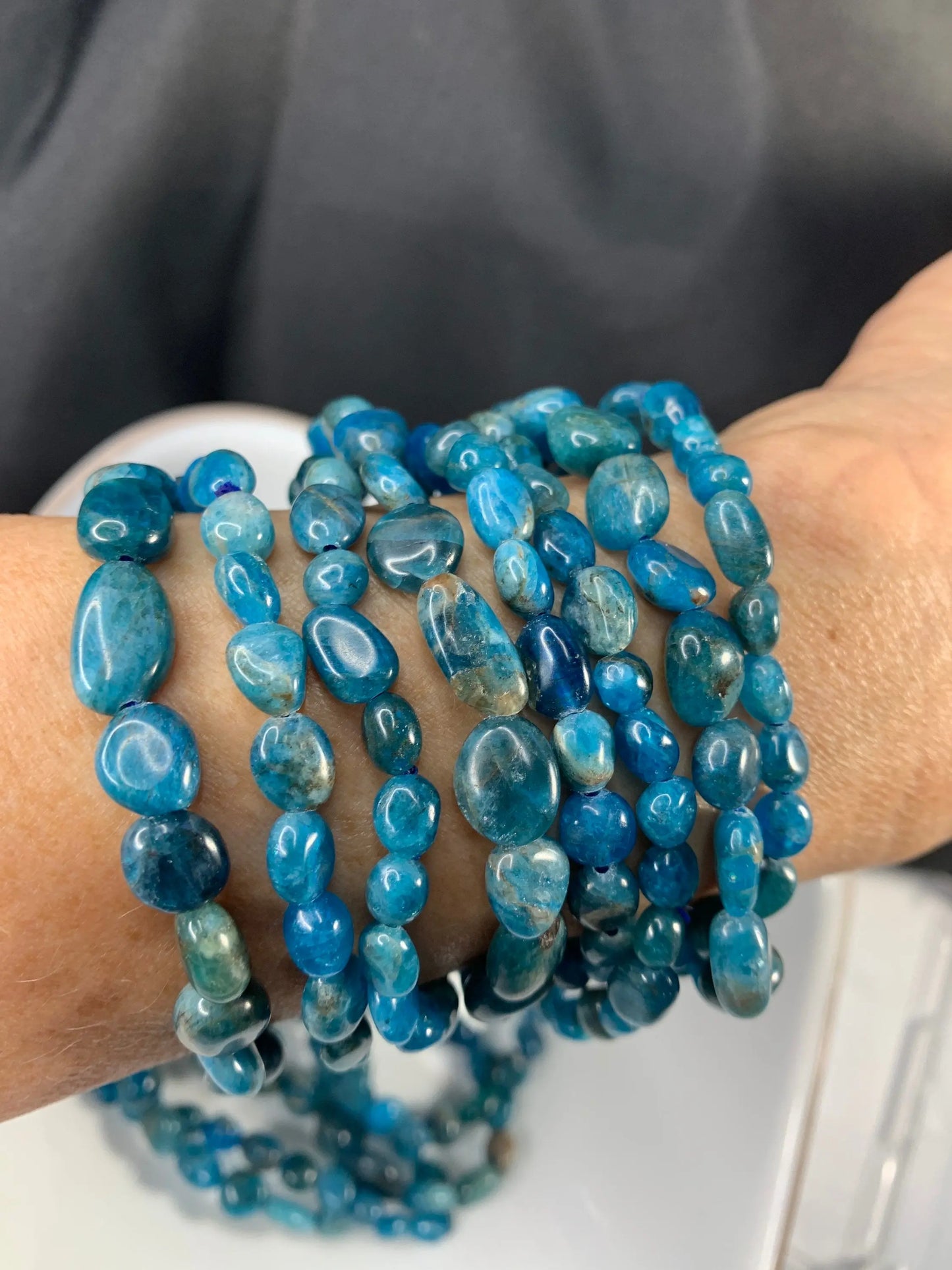 Apatite Pebble Bracelet, Hand Made, Truth Stone 1154 Shop Wholesale Crystals