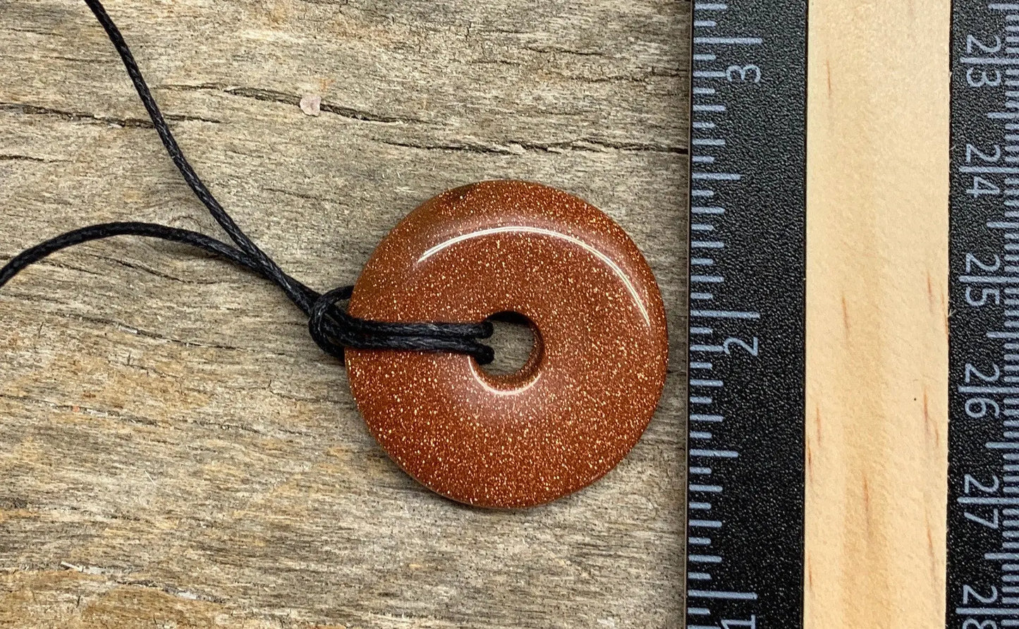Goldstone Pi Stone Necklace HOT-0601 30mm Shop Wholesale Crystals