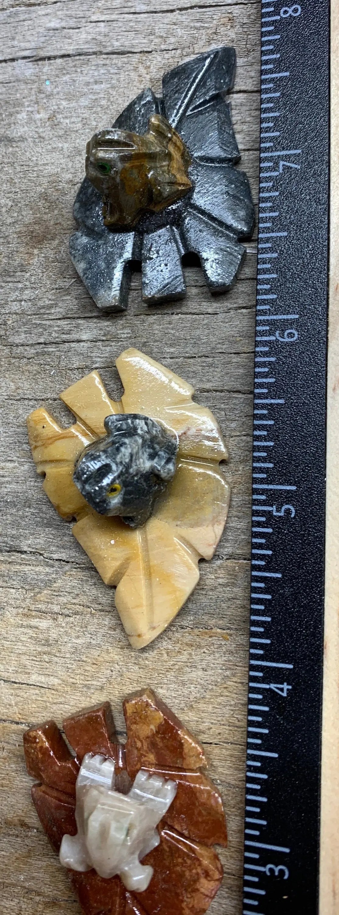 Toad On Leaf Carved Soapstone 0778 Shop Wholesale Crystals