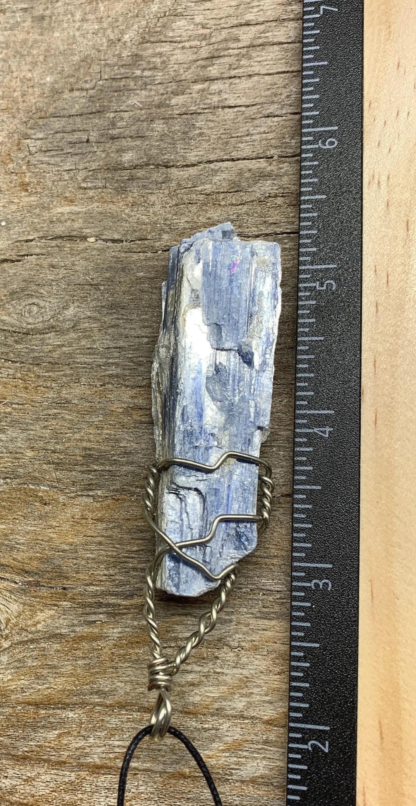 Blue Kyanite Necklace, Wire Wrapped, Hand Made, Beautiful, Abundance NCK-1509 Shop Wholesale Crystals