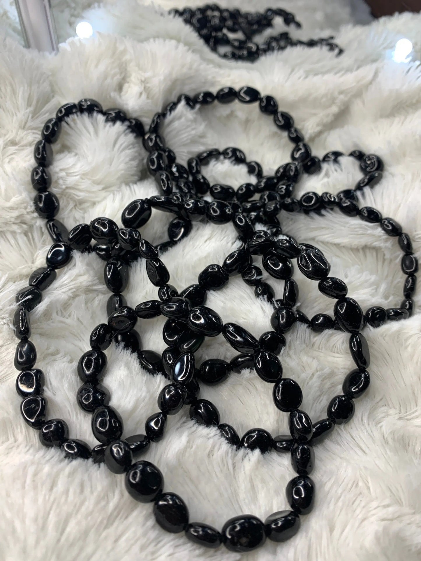 Black Tourmaline Pebble Bracelet. BRC-0019 Shop Wholesale Crystals