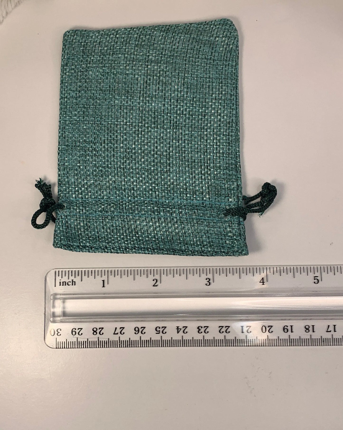 Aqua Green Burlap Drawstring Bag (Approx. 3 1/2" x 4 1/4") BAG-0010 Shop Wholesale Crystals