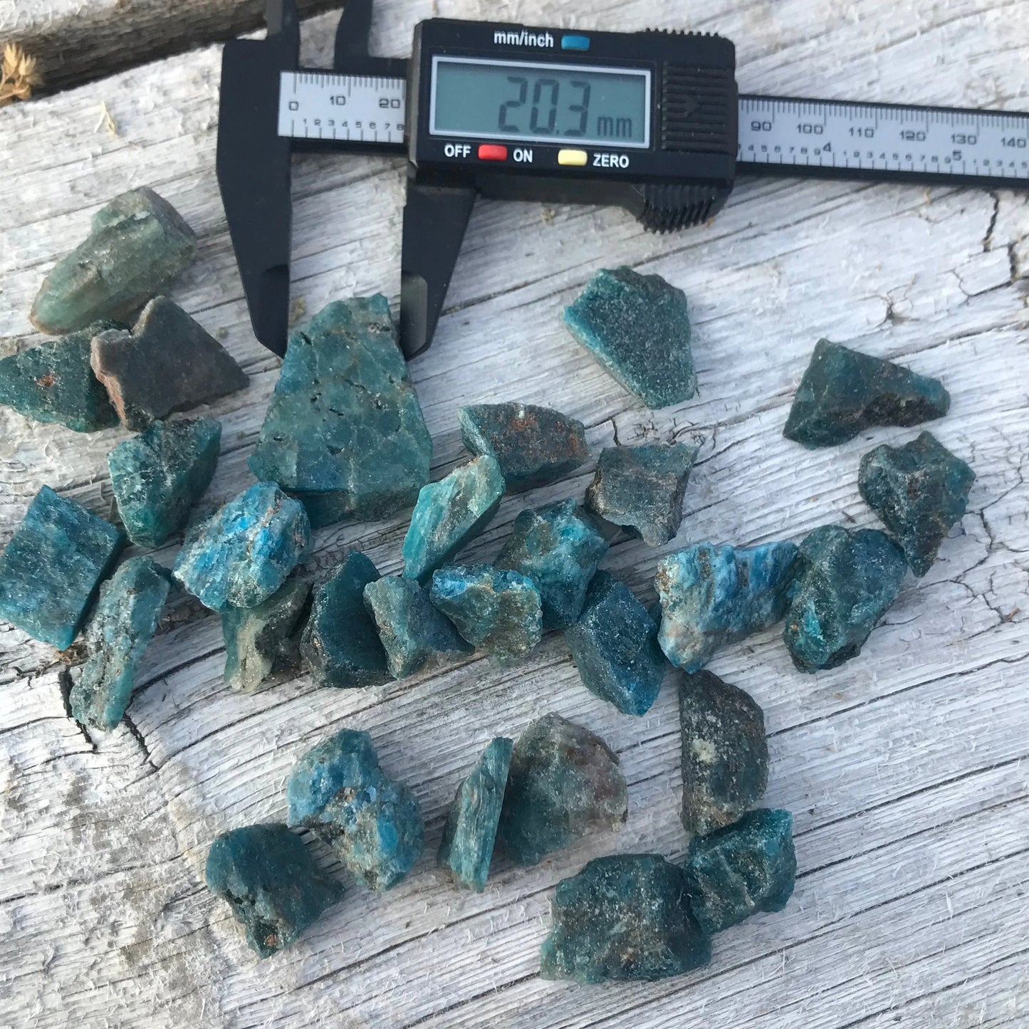 Raw Blue Apatite, One stone (3/4 to 1 1/4" long), Rough Teal Blue Healing Crystal 1287 - Shop Wholesale Crystals