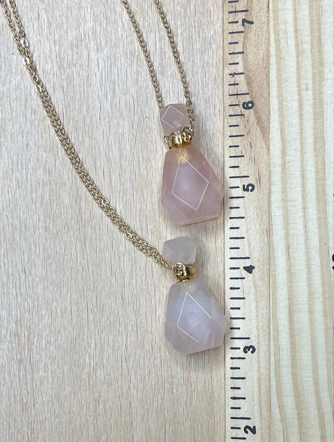 Rose Quartz Faceted Potion Bottle Necklace with screw on Top NCK-2658 Shop Wholesale Crystals