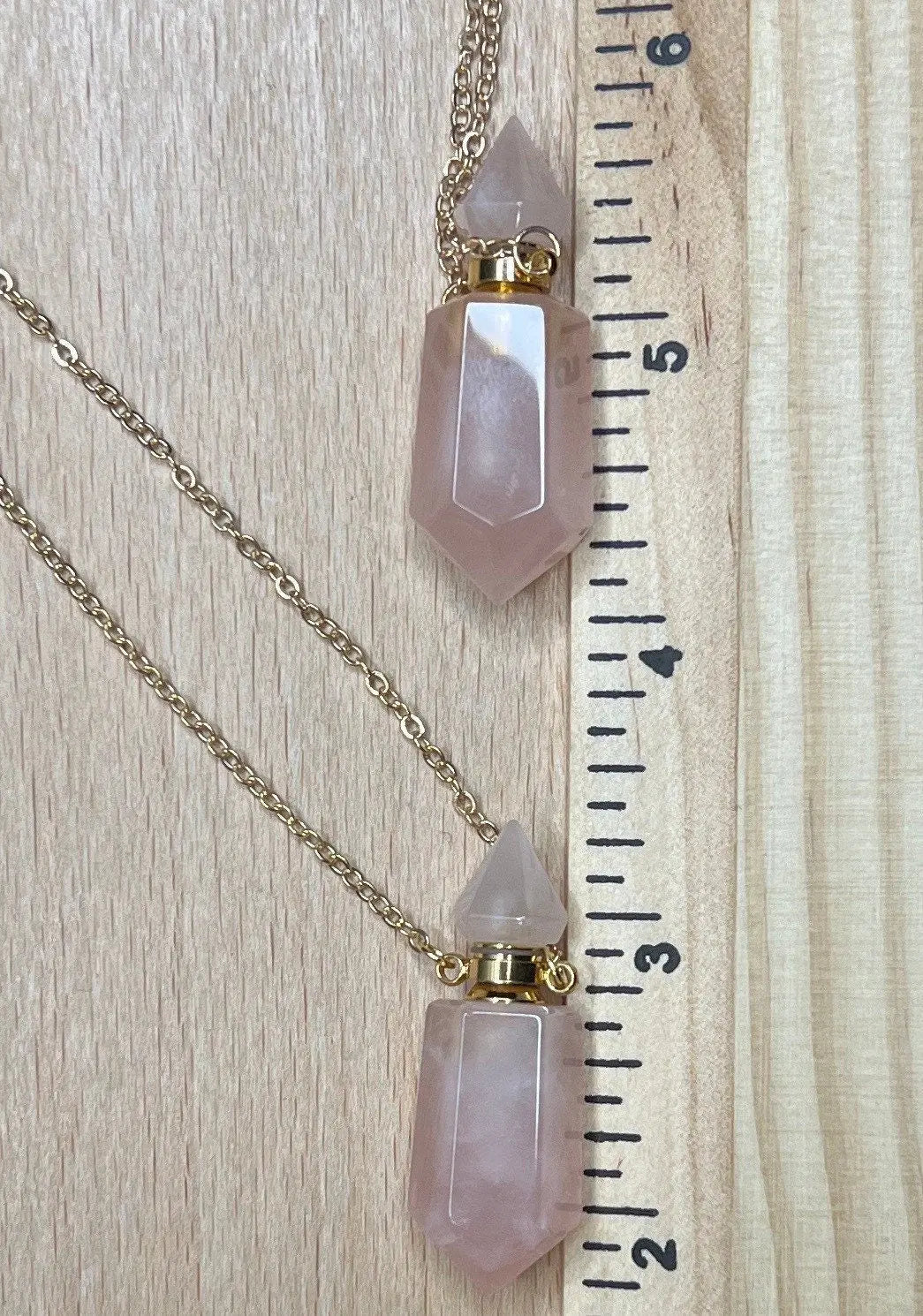 Rose Quartz Faceted Potion Bottle Necklace with screw on Top NCK-2662 Shop Wholesale Crystals