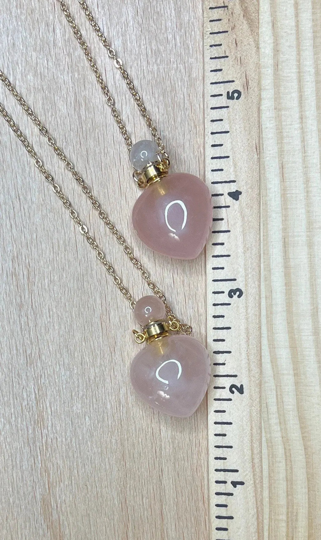 Rose Quartz Heart Potion Bottle Necklace with screw on Top NCK-2660 Shop Wholesale Crystals