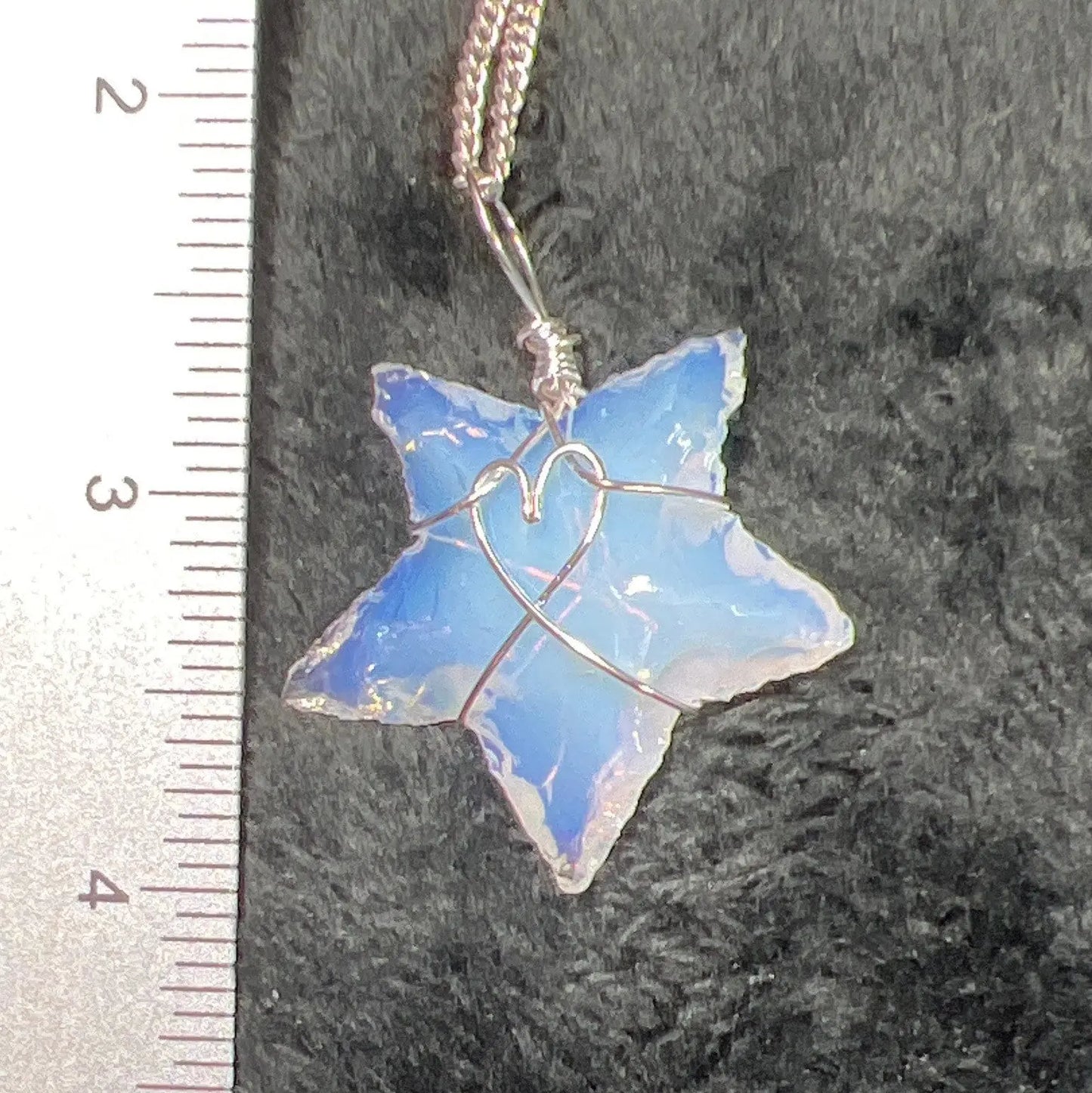 Opalite Wire Star with Heart Wire Wrapped Necklace 1132 Star, Handmade Shop Wholesale Crystals