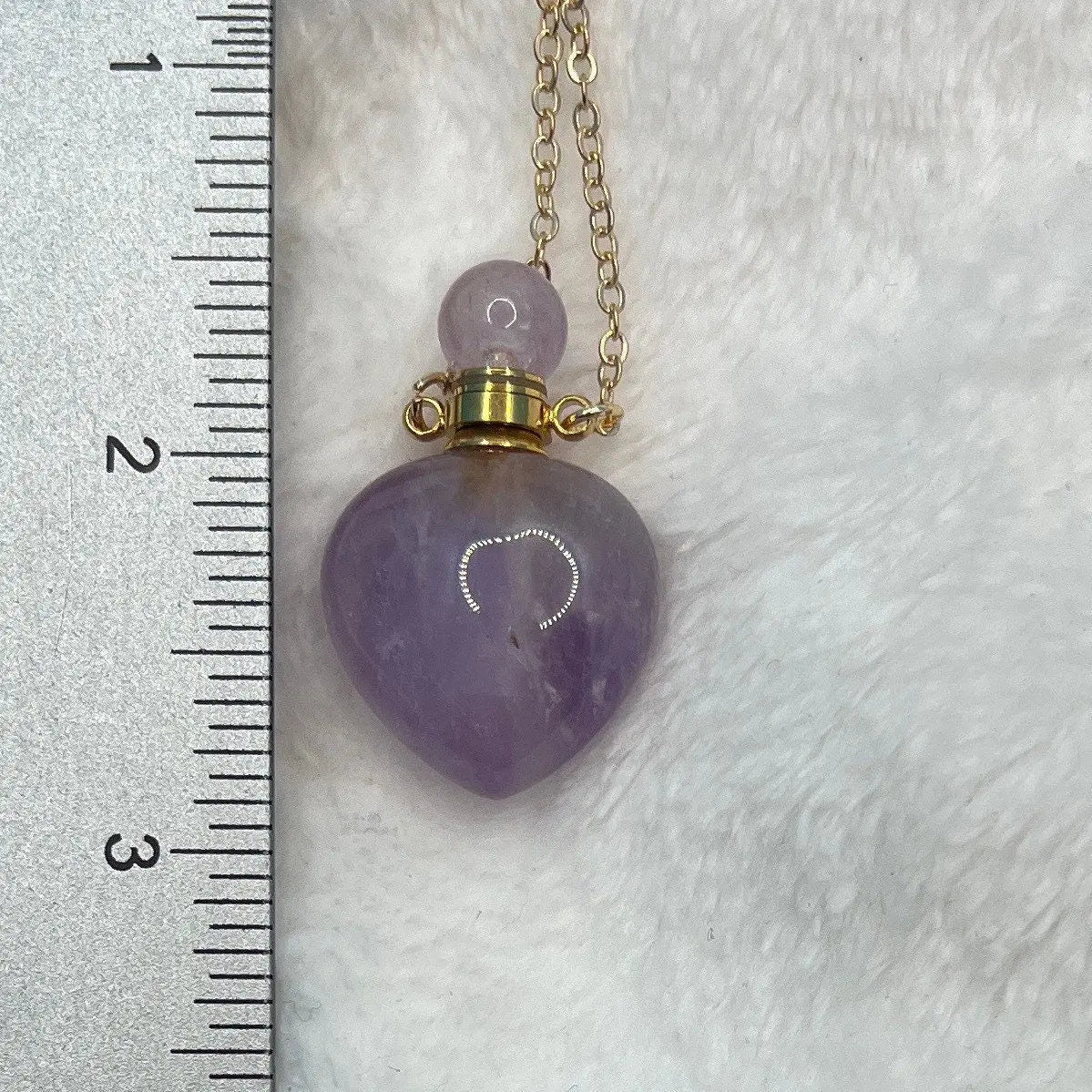 Amethyst Heart Potion Bottle with Screw on Cap, faceted NCK-2642 Shop Wholesale Crystals