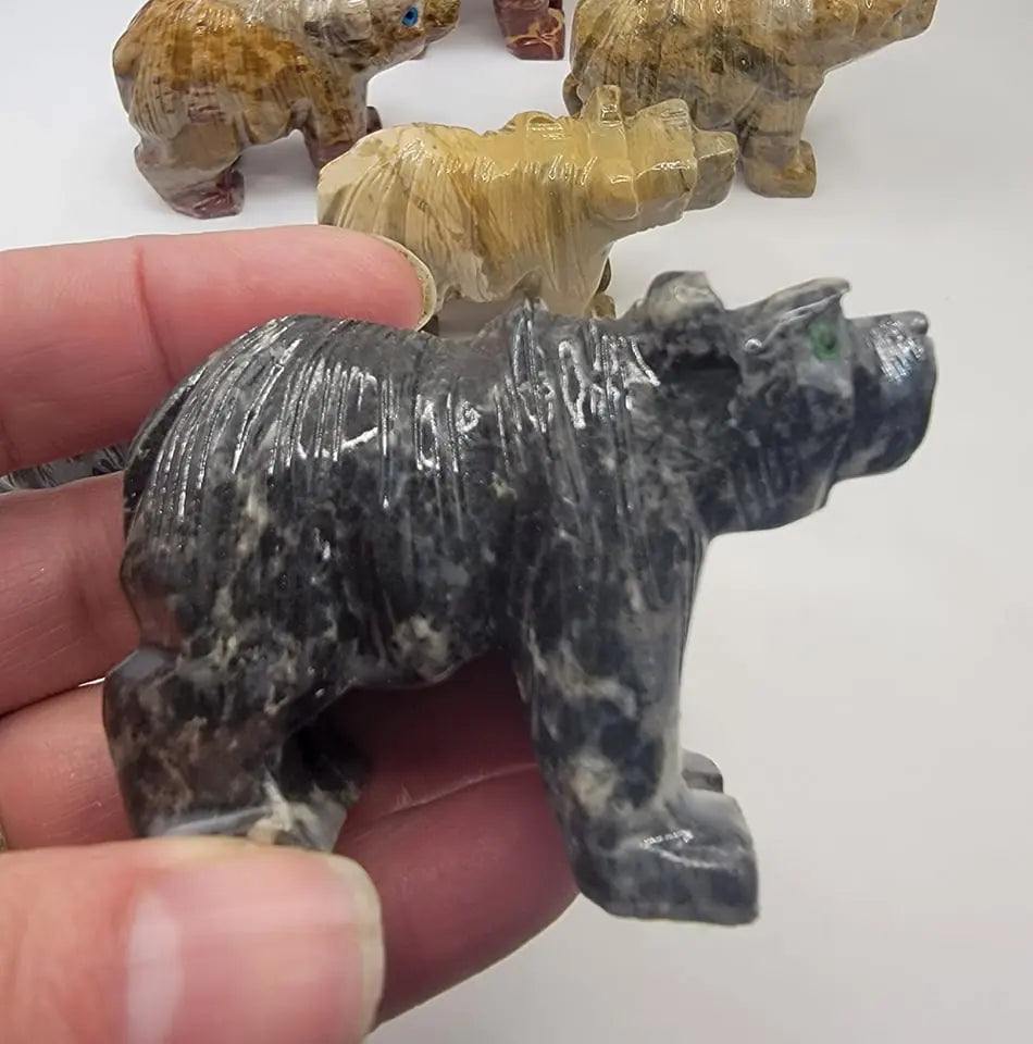 Bear Carved Soapstone Animal 0812 (Approx. 2 3/4”) Shop Wholesale Crystals