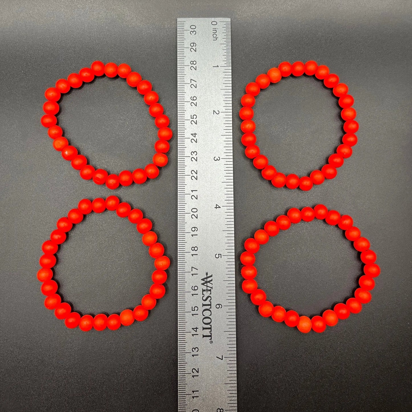 Wooden Beaded Bracelet, Bright Orange 1135 Shop Wholesale Crystals