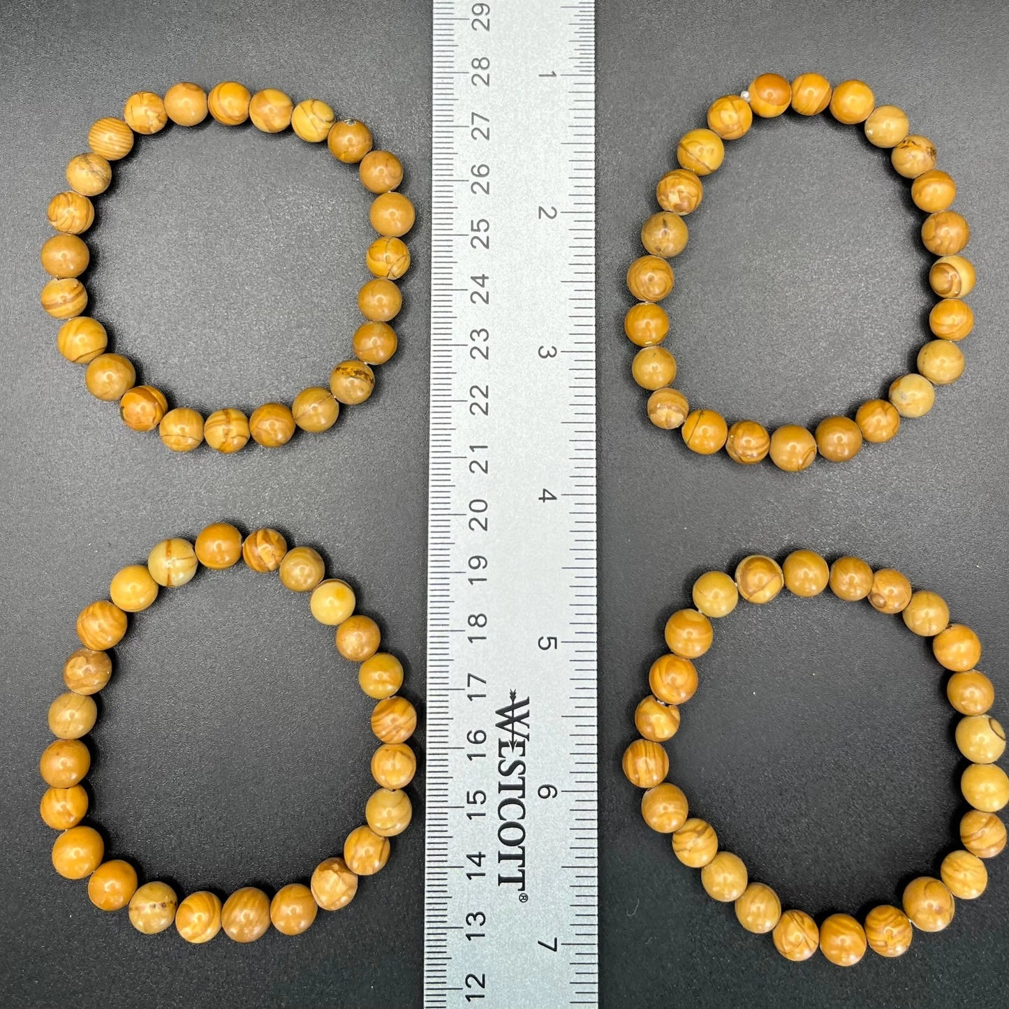 Wood Lace Stone Bracelet, (8mm beads) BRC-0185 Shop Wholesale Crystals