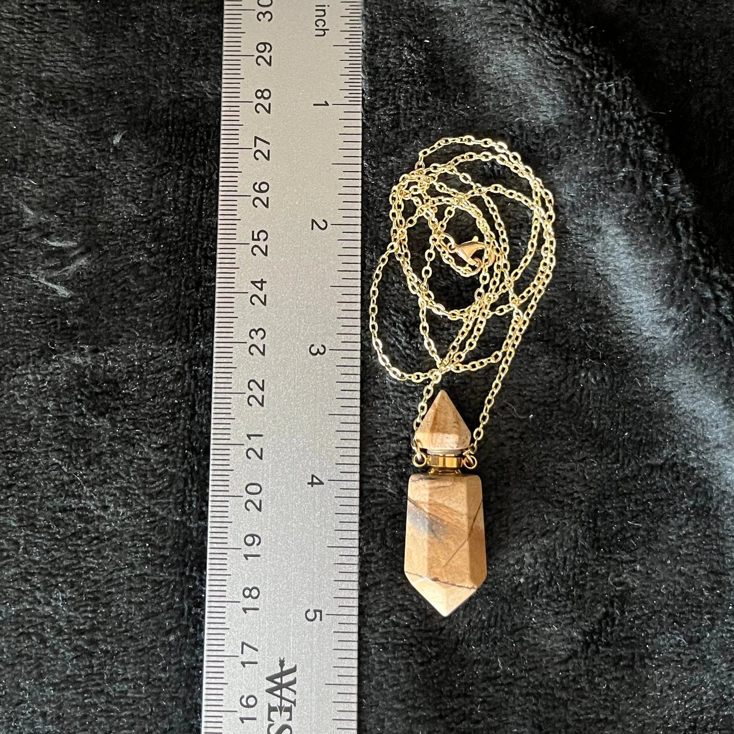 Picture Jasper Faceted Potion Bottle Necklace (with screw on cap) NCK-2698 Shop Wholesale Crystals