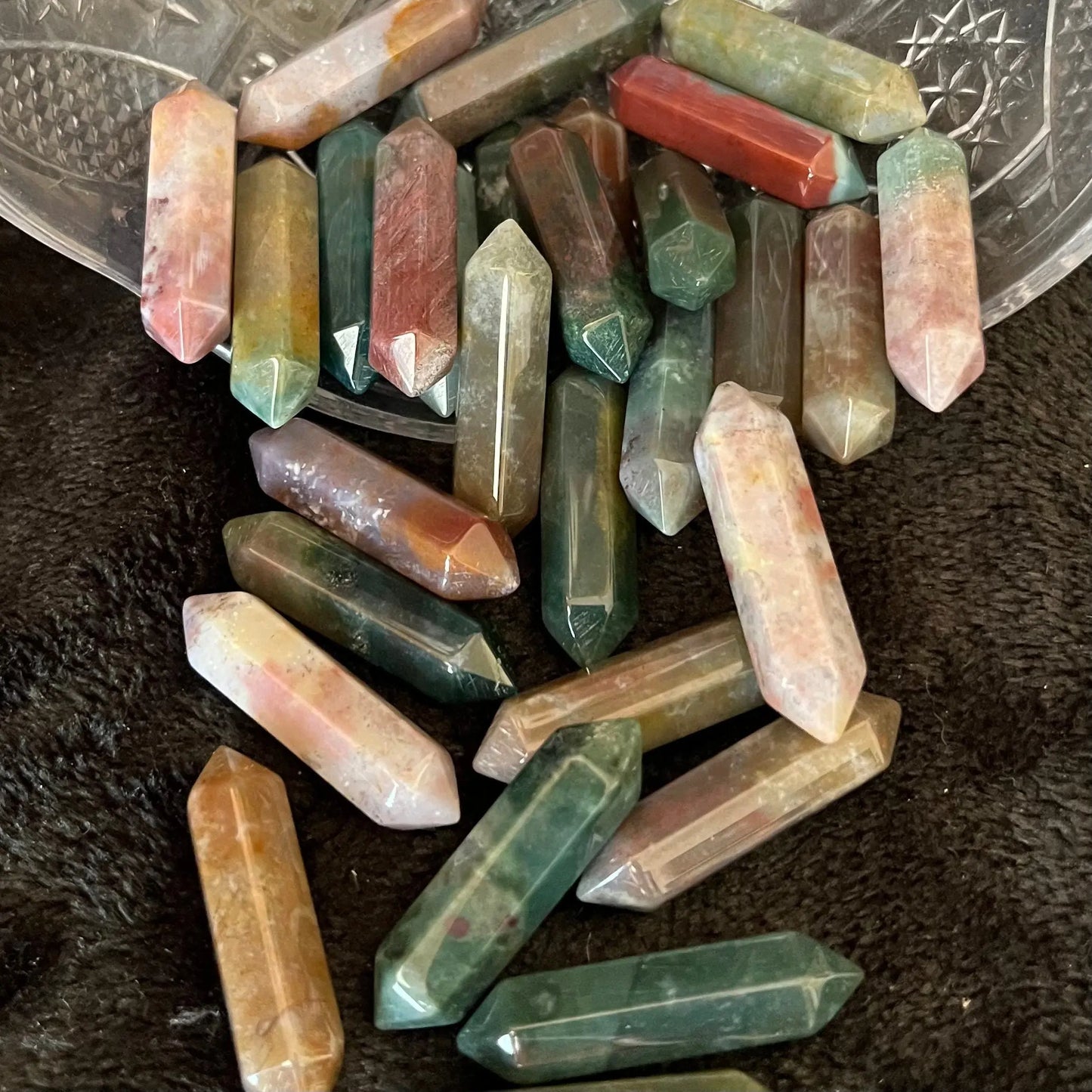 Moss Agate Double Point (Approx. 1 1/8”) T-0014 Shop Wholesale Crystals