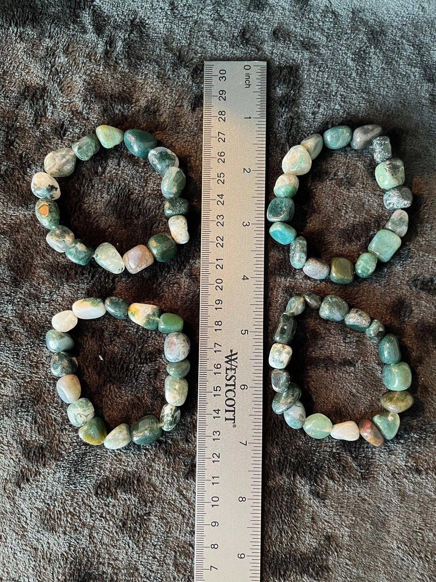 Moss Agate Chunky Pebble Bracelet BRC-0214 Shop Wholesale Crystals