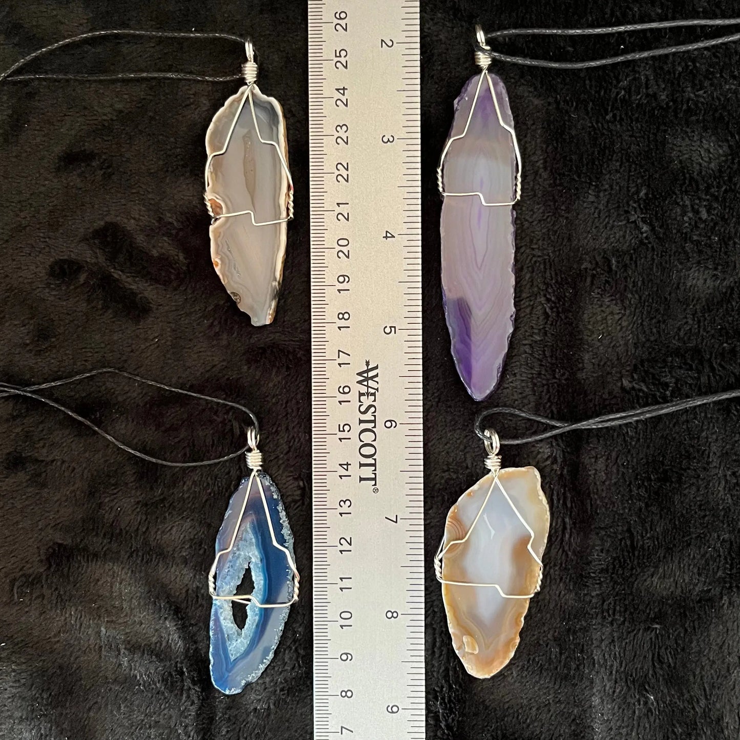 Agate Slice Wire Wrapped Necklace WN-0278 - Shop Wholesale Crystals