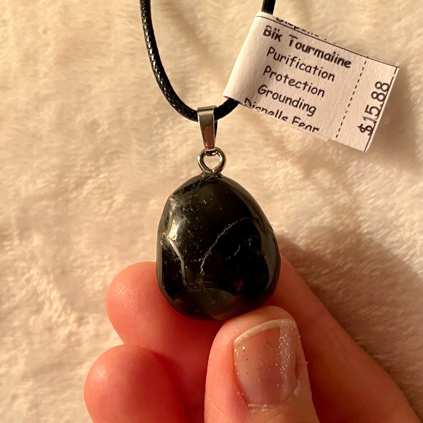 Black Tourmaline Necklace, Polished WN-0269 - Shop Wholesale Crystals