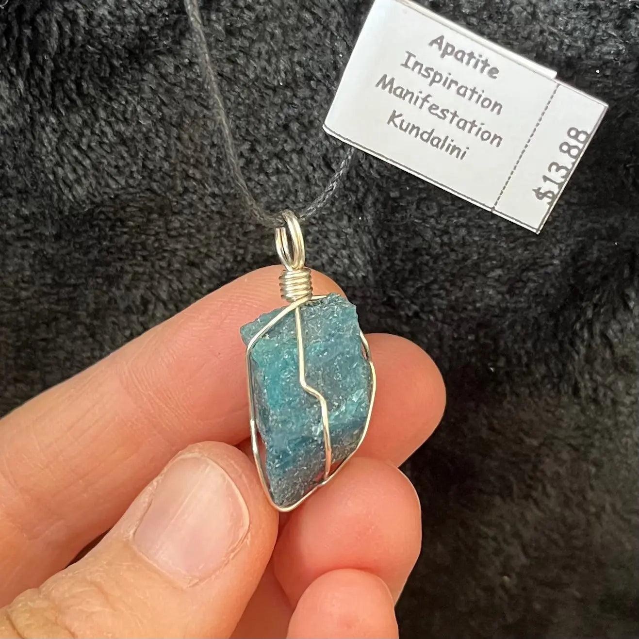 Blue Apatite Wire Wrapped Necklace WN-0103 - Shop Wholesale Crystals
