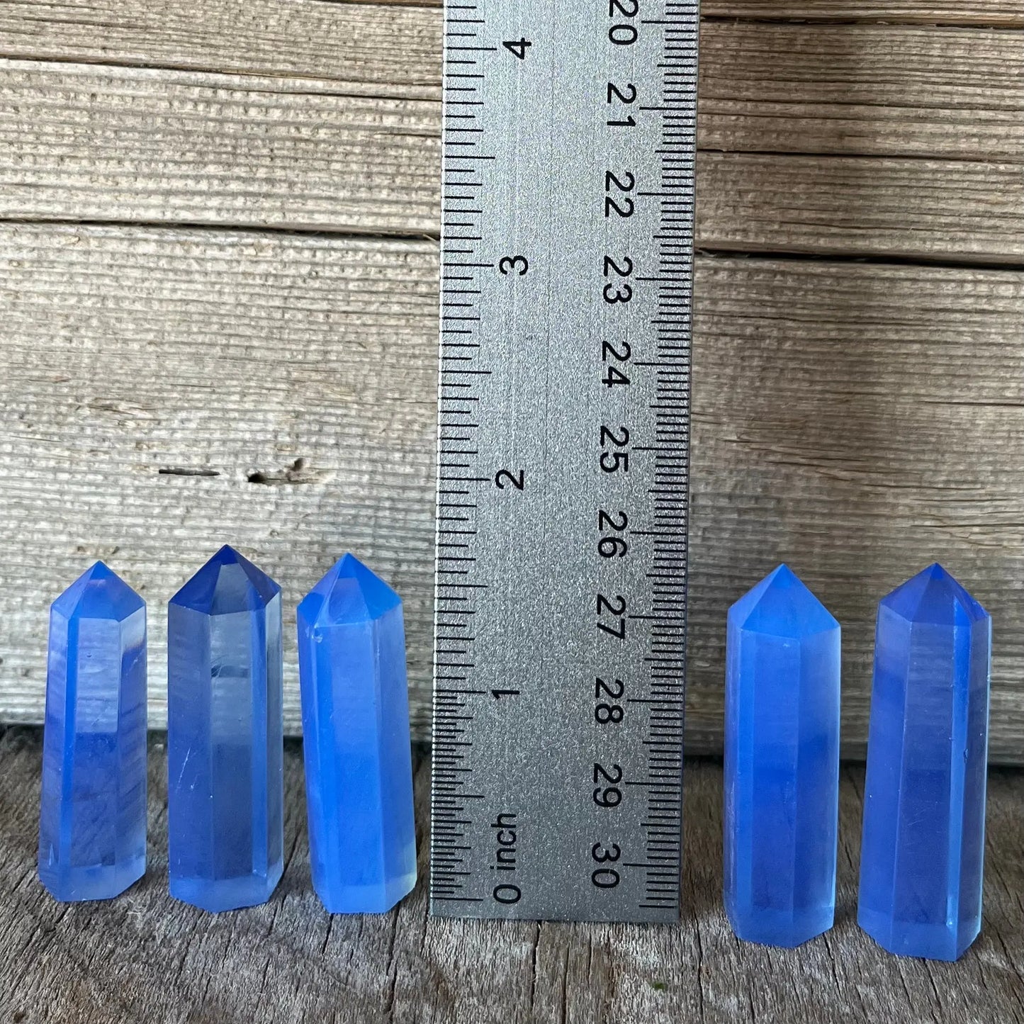 Blue Opalite Small Obelisk (synthetic), Package of 5 (Approx. 1 3/4”) WO-0015 - Shop Wholesale Crystals