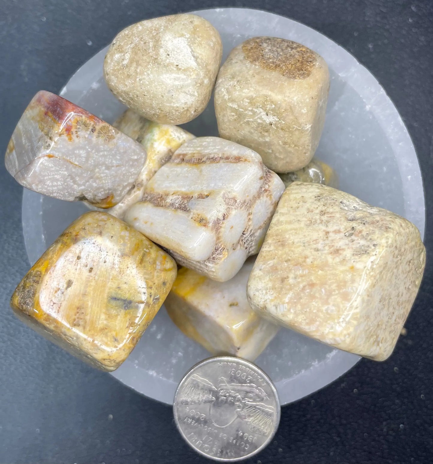 Coral Agate Cube #1 Tumbled Stone, 1 Pound Bag (Approx. 20-30 mm) WT-0039 - Shop Wholesale Crystals