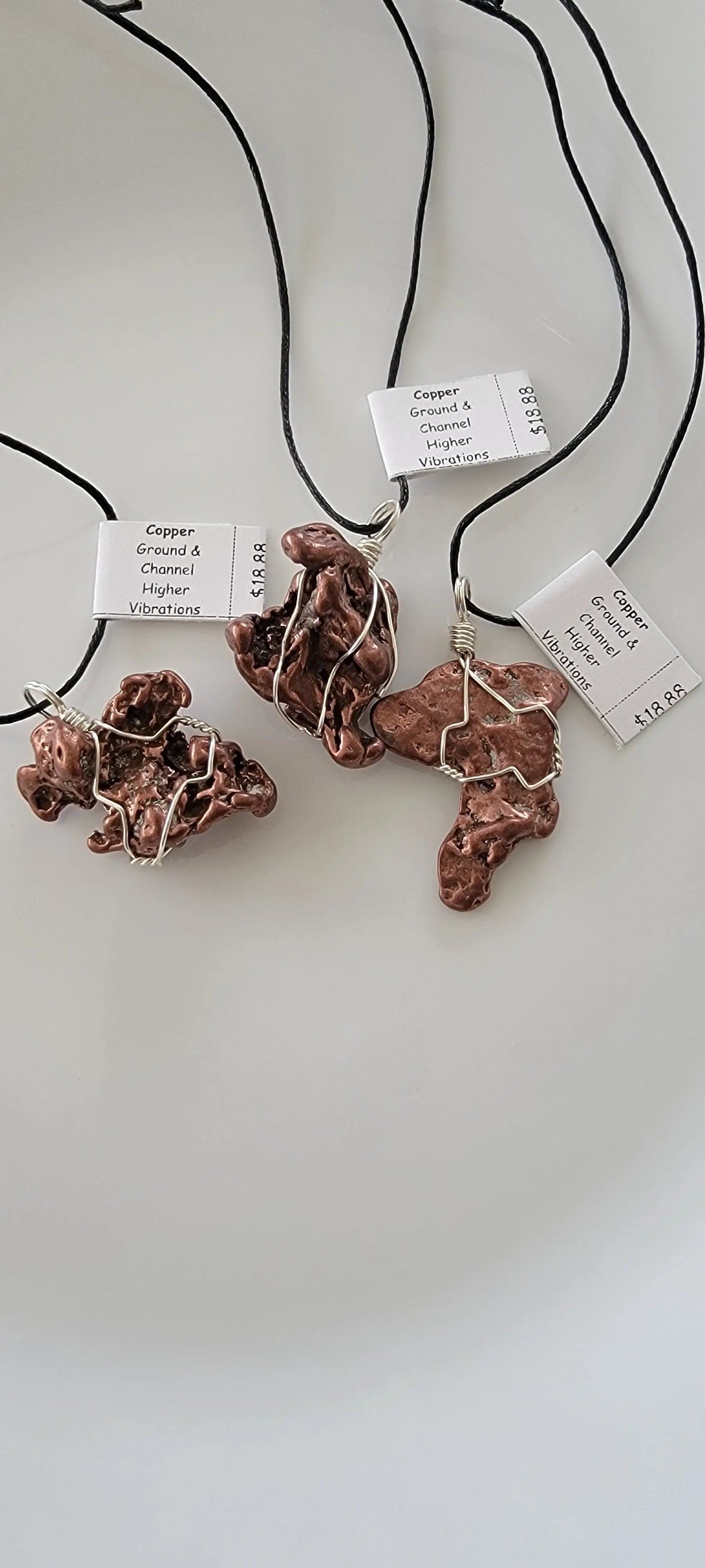 Copper Nugget Necklace, Hand Made, Wire Wrapped Necklace WN-0002 - Shop Wholesale Crystals